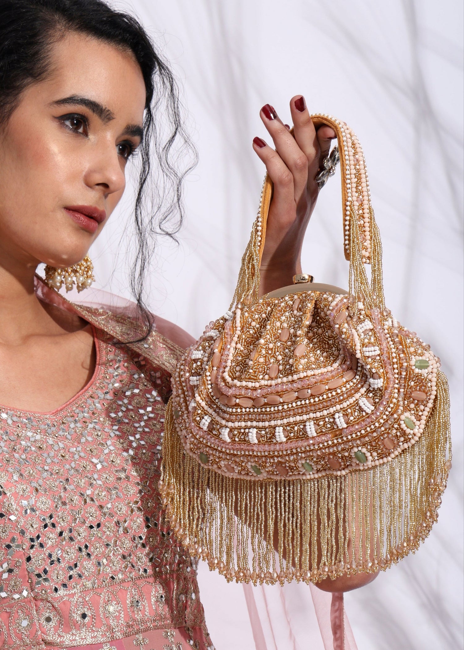 SUNEHRI GOLDEN BATUA BAG - Main Image