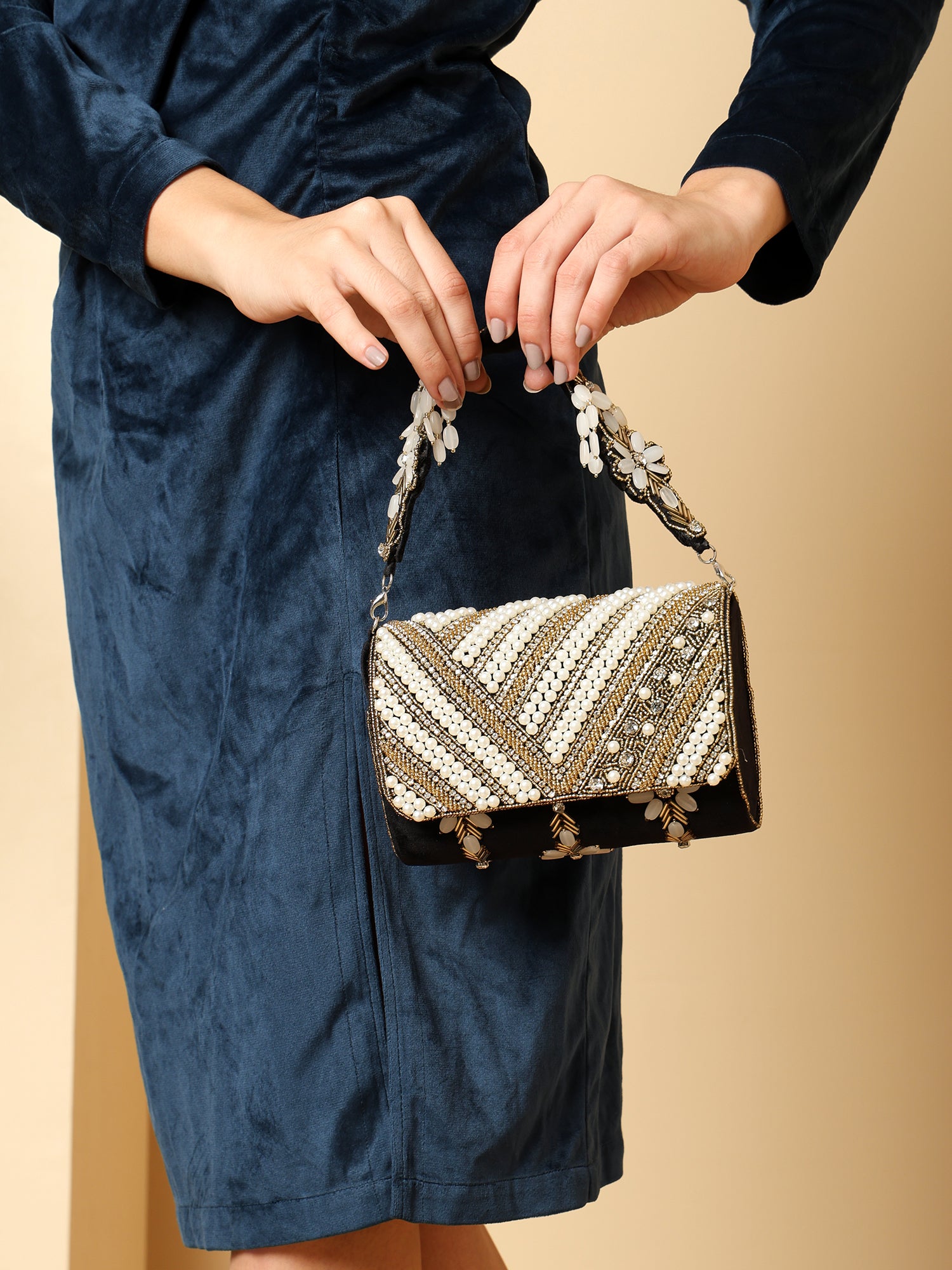 Aabroo black flap bag