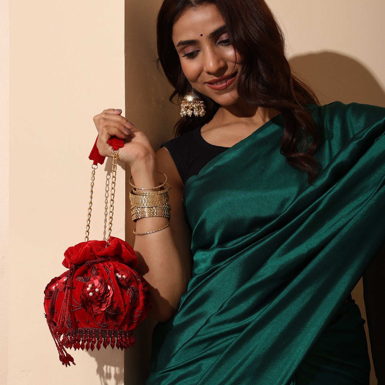 Kumkum Pink Potli Bag