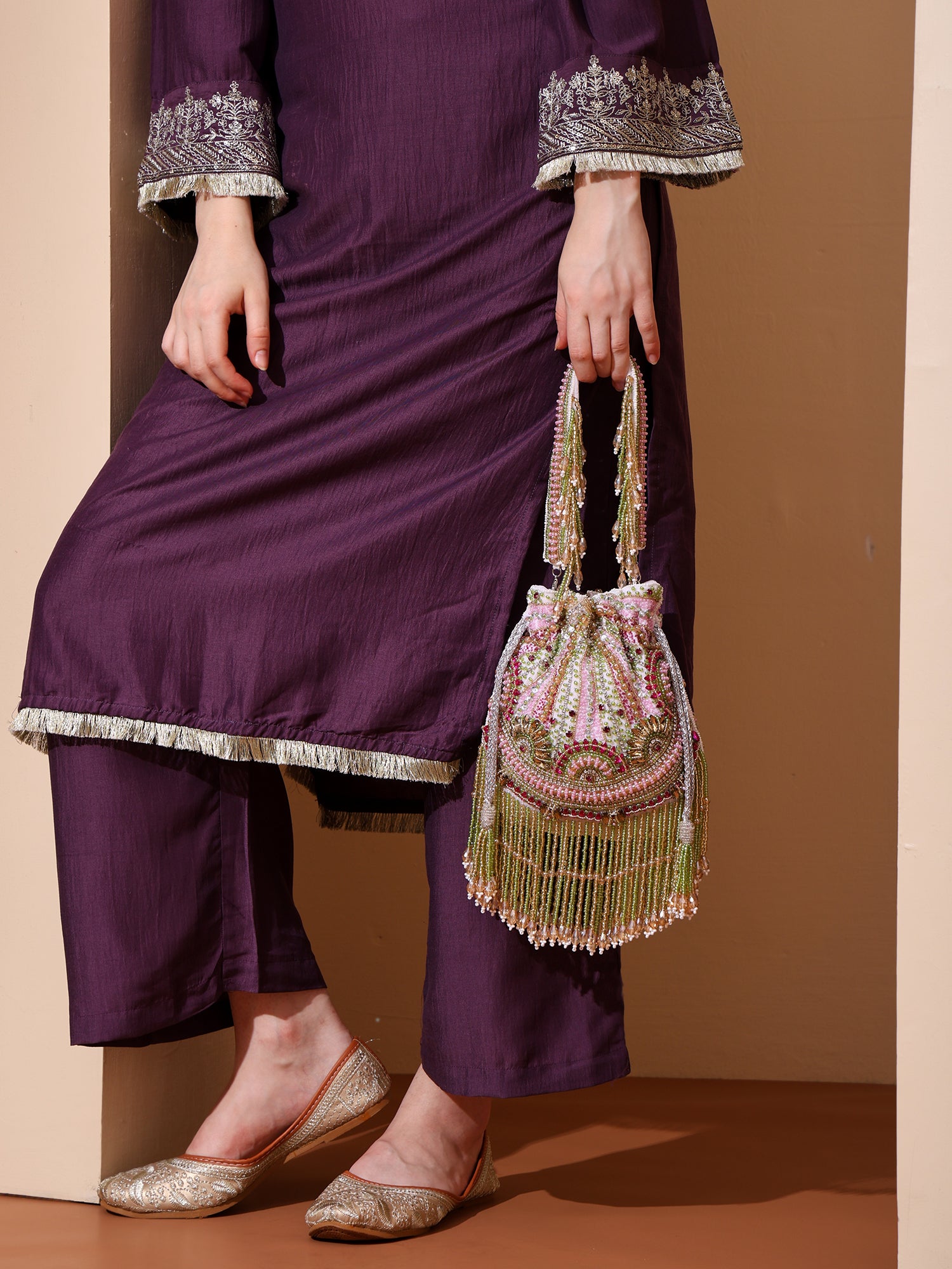 Chaandni White Potli Bag