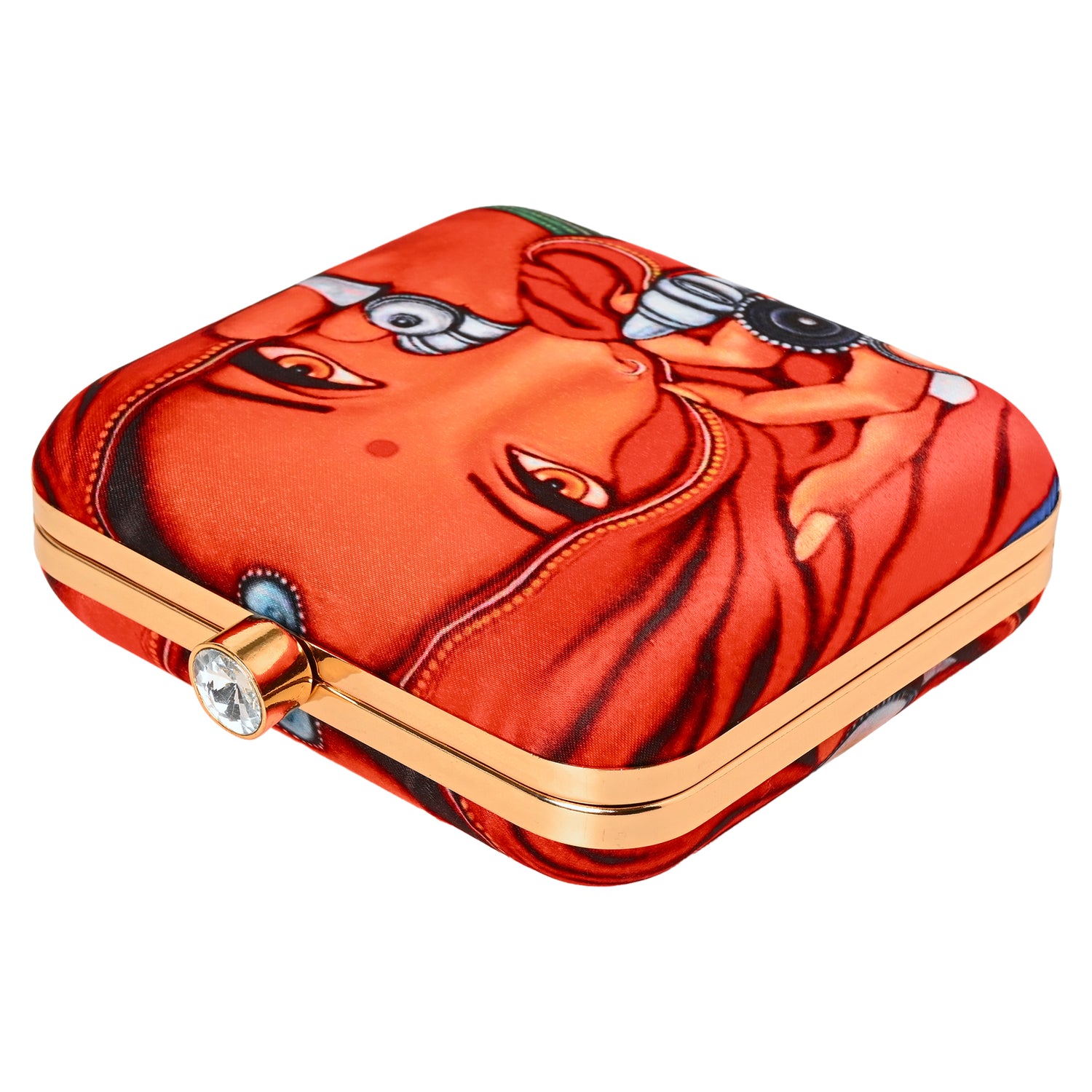 Zoya Digital Print Silk Clutch