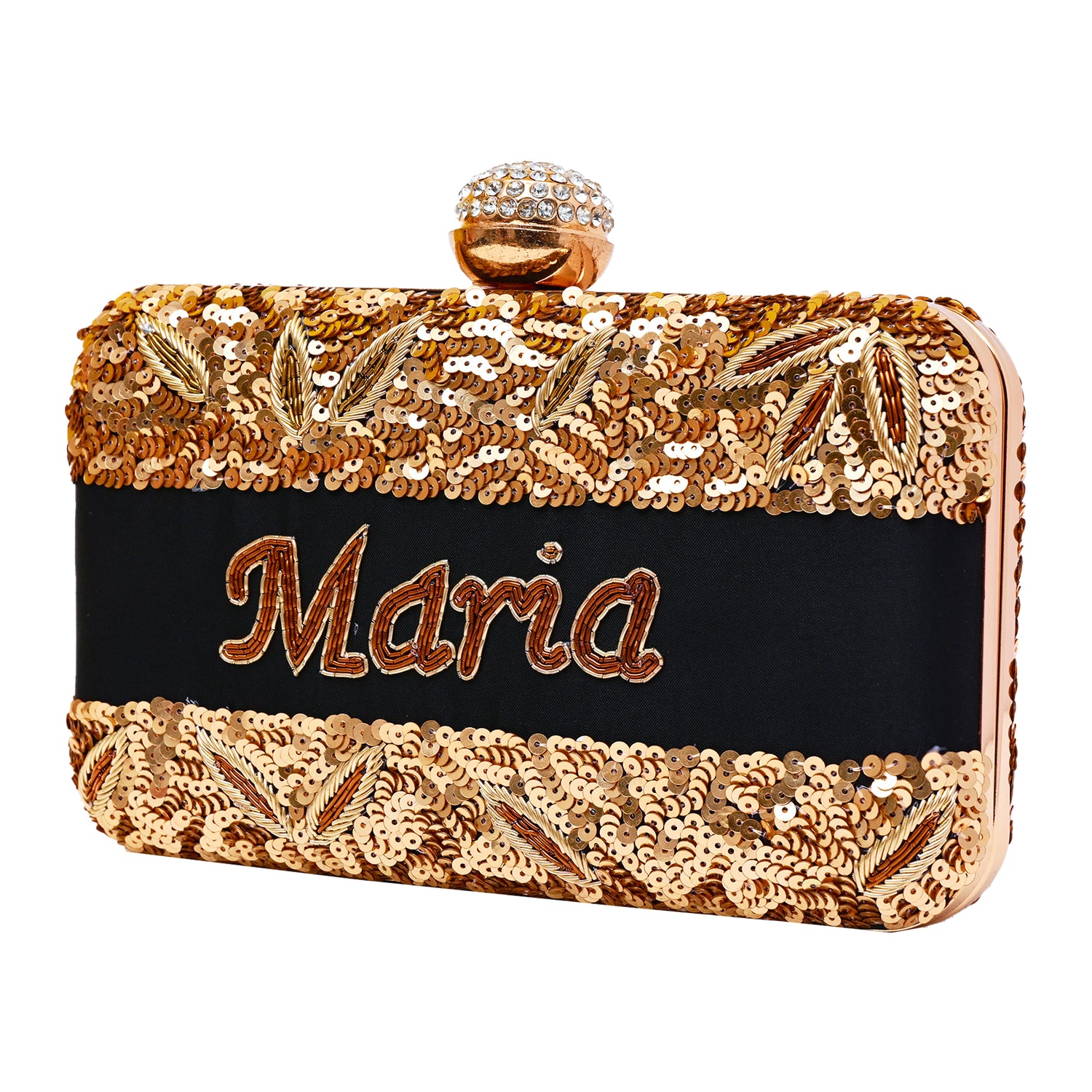 Velour Black Customised Clutch Bag