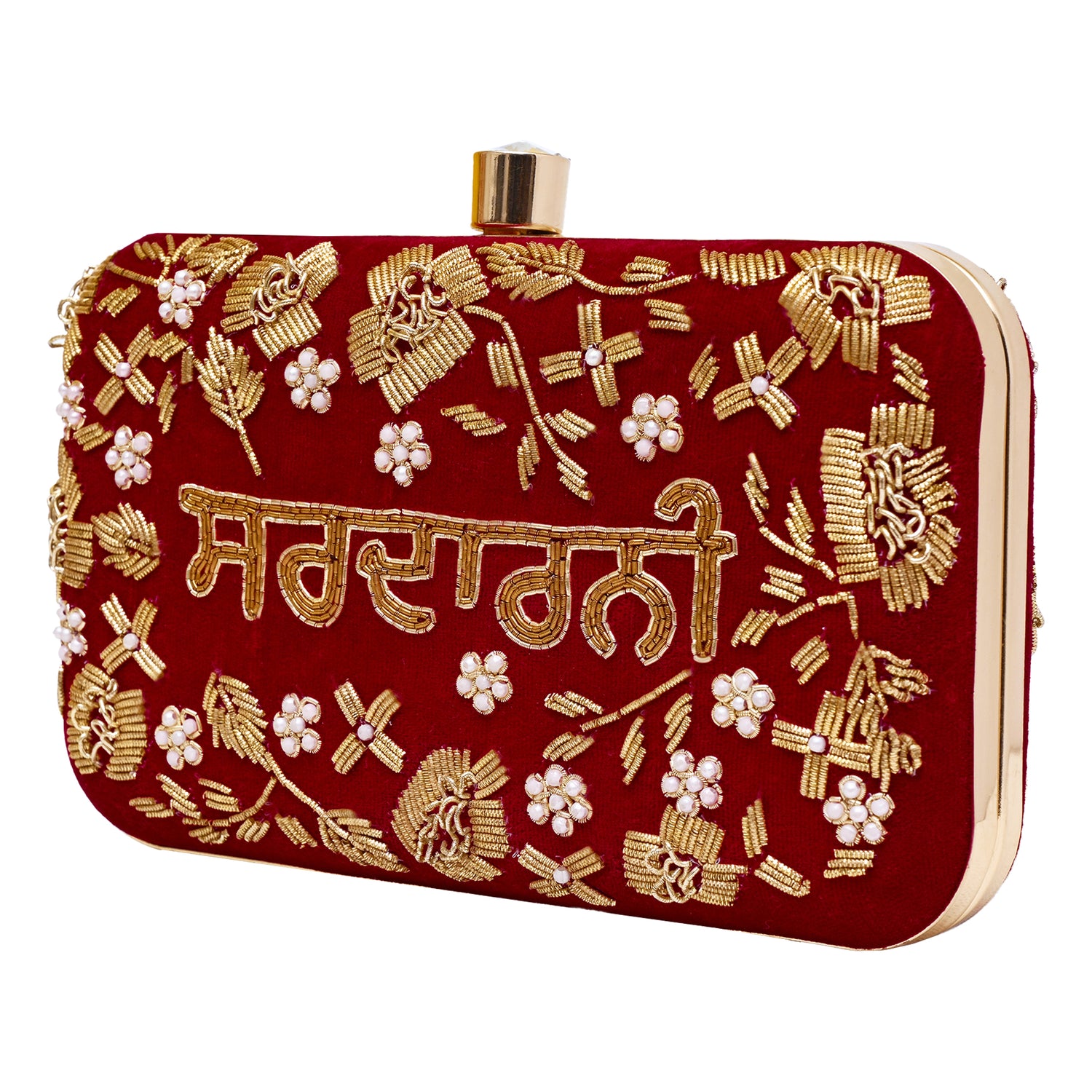 Noor-e-Naam Mehroon Name Clutch