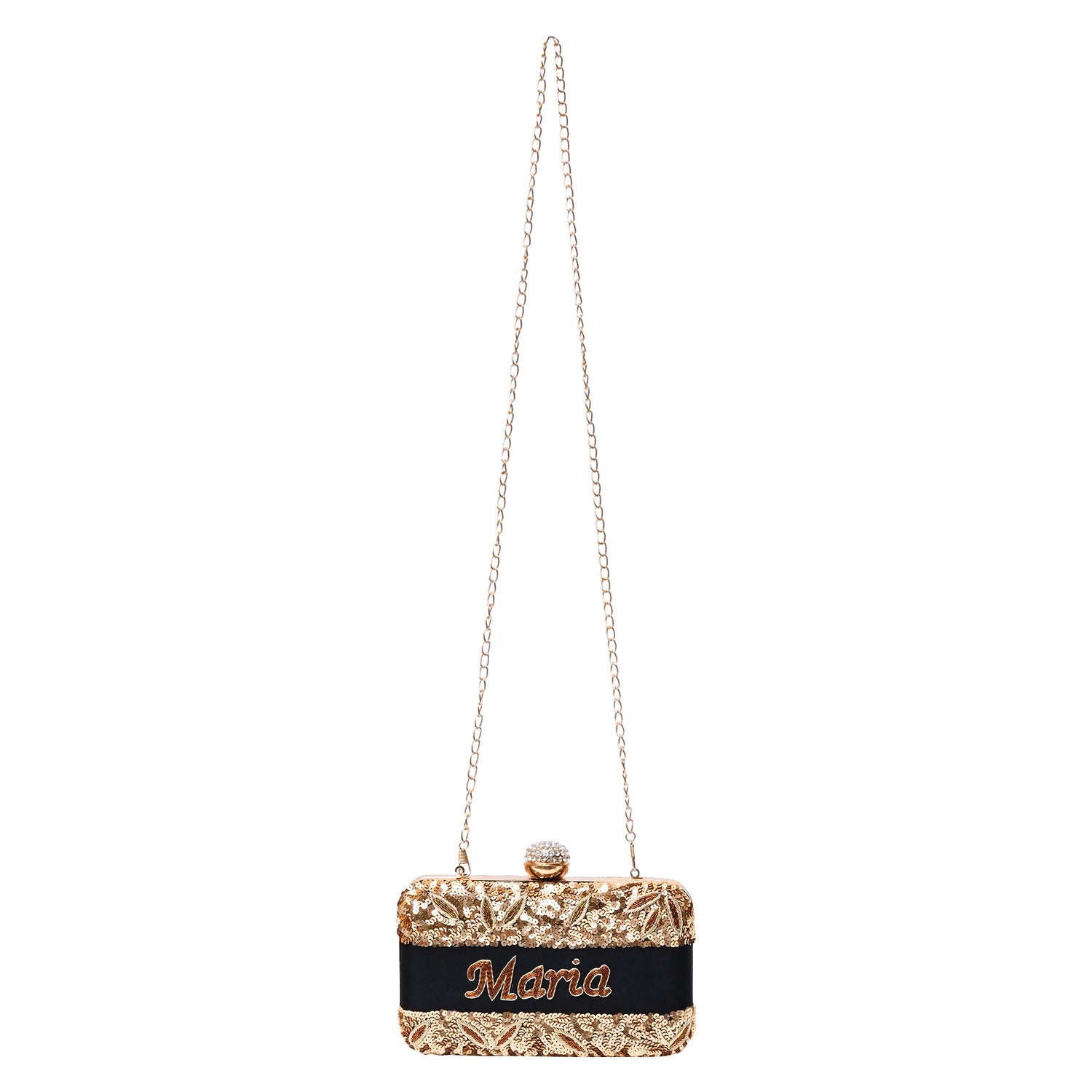 Velour Black Customised Clutch Bag
