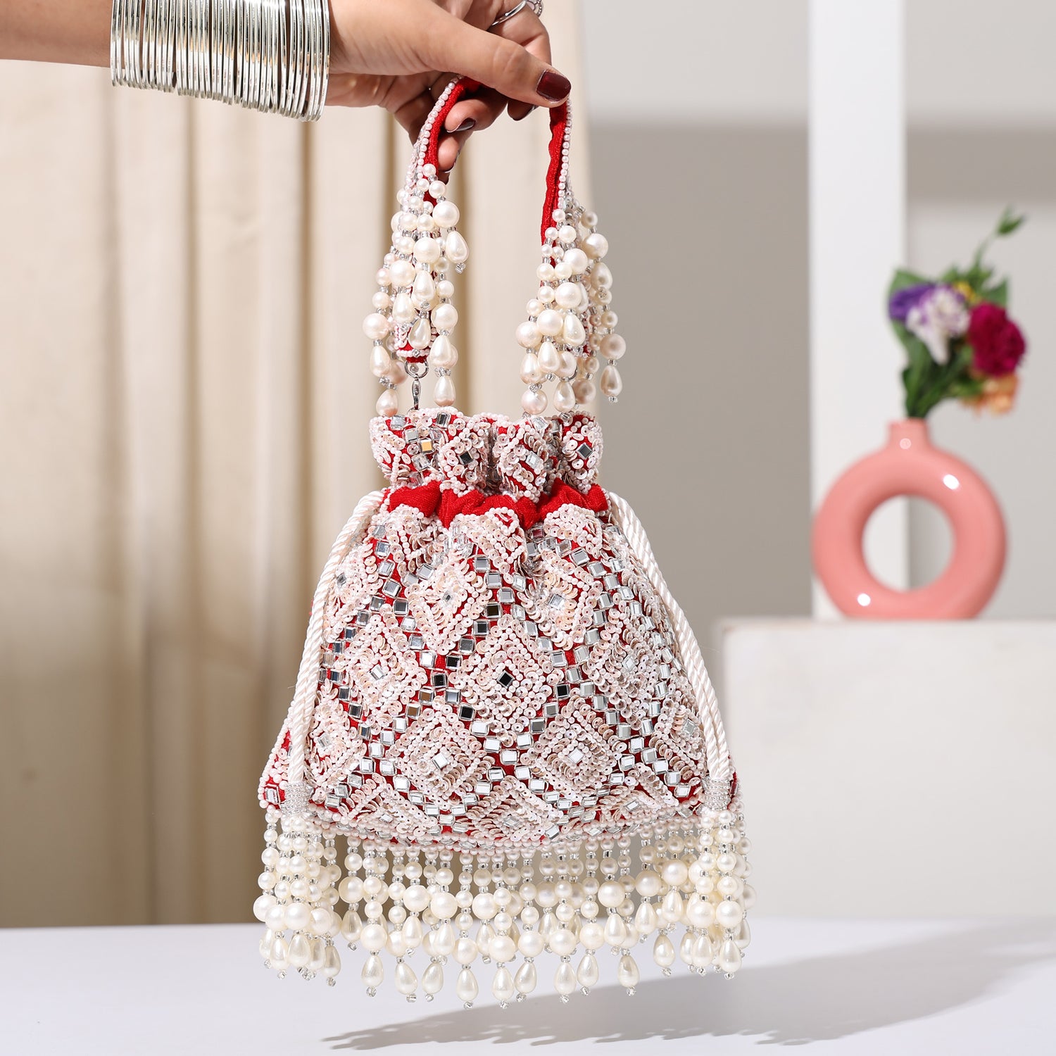 Rangrani Red Potli Bag