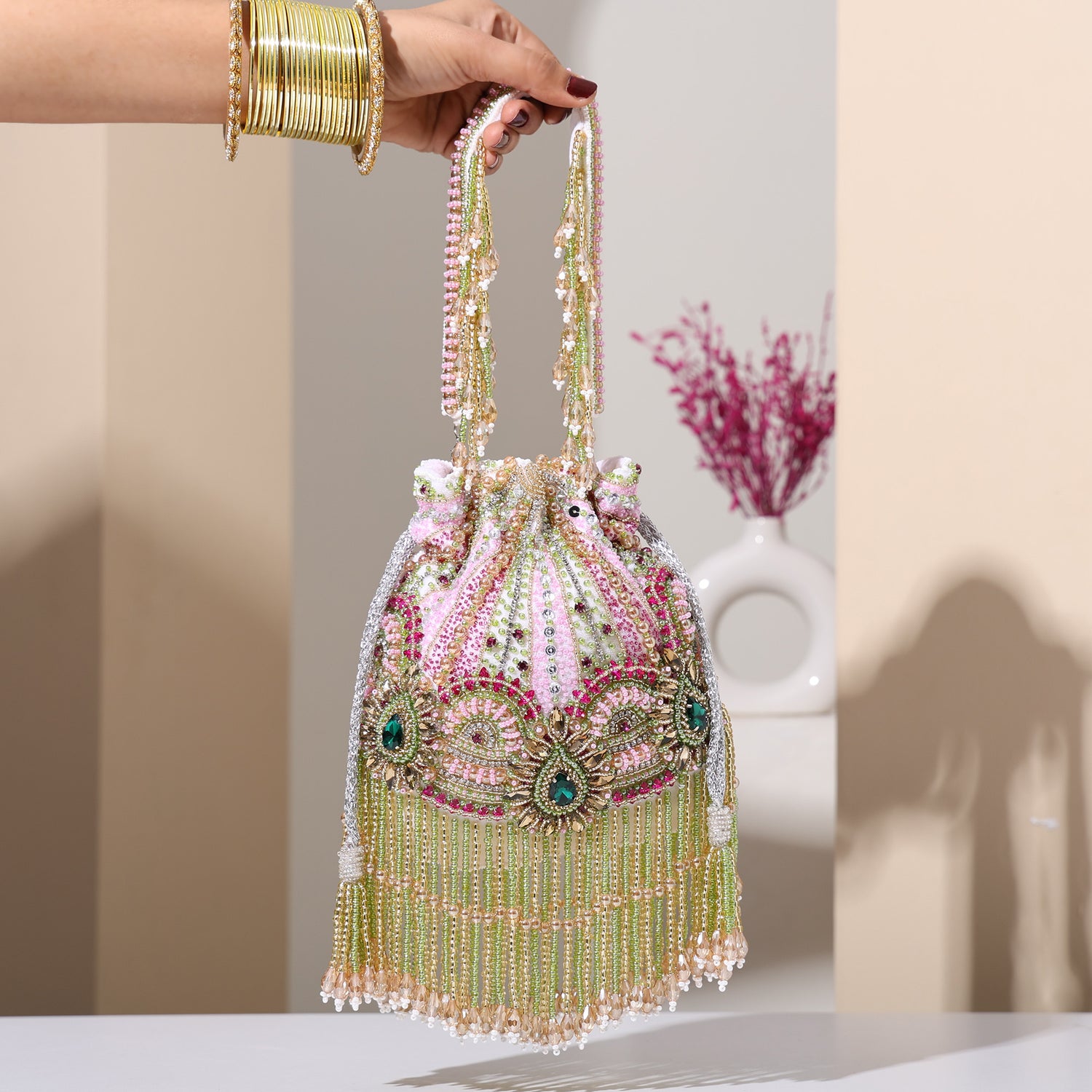 Chaandni White Potli Bag