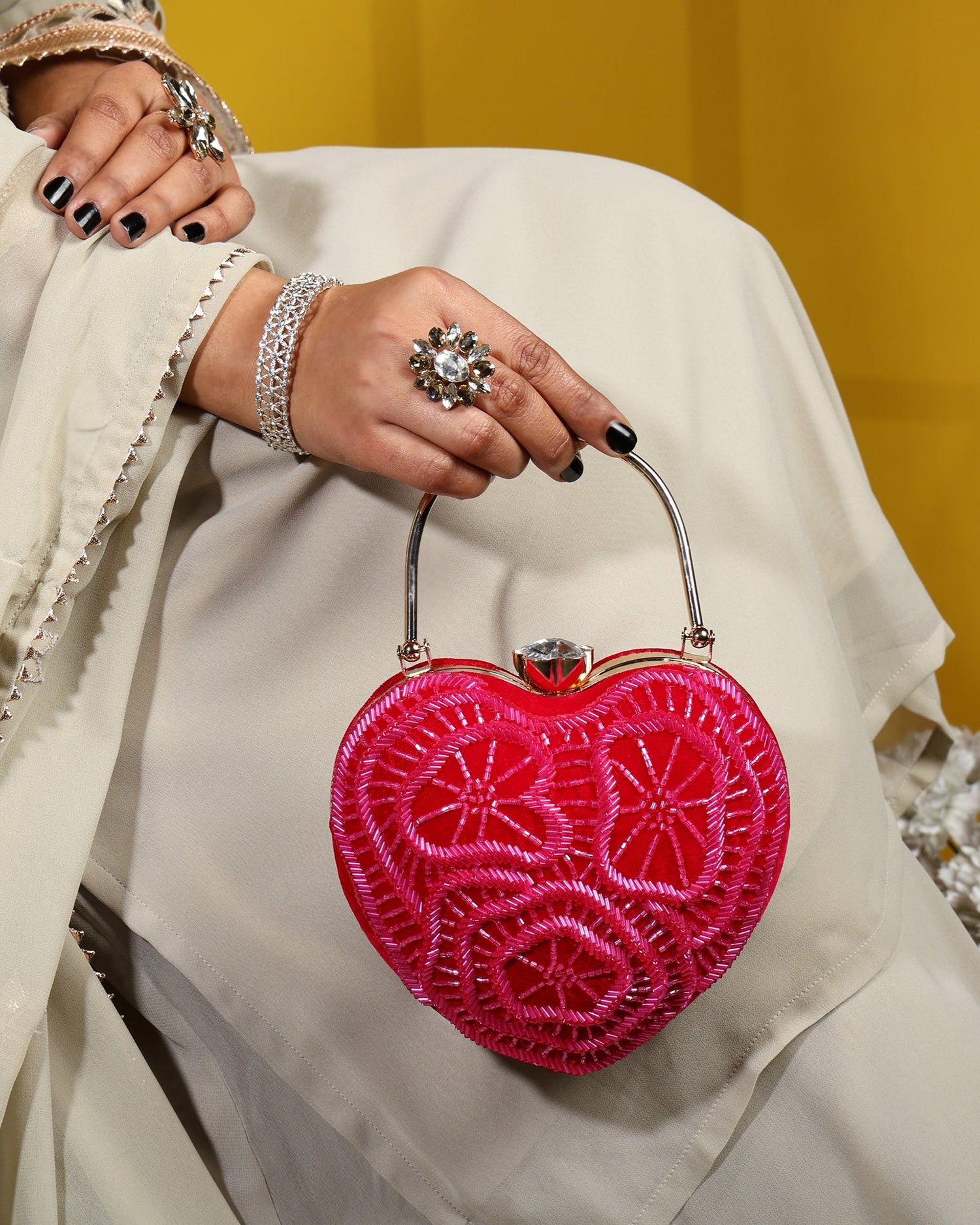 CUPID'S WHITE HEART BAG