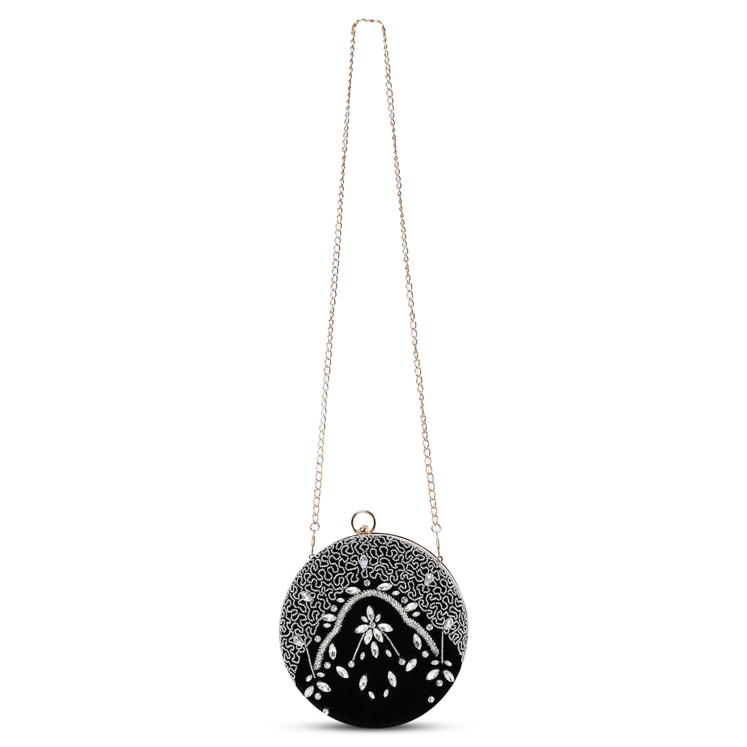 Halo black Round clutch