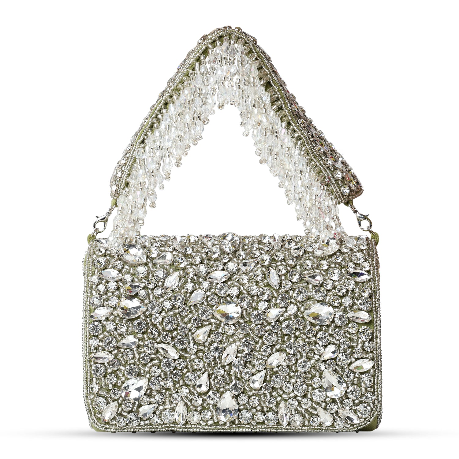 Feroza Green Studded Flap Bag