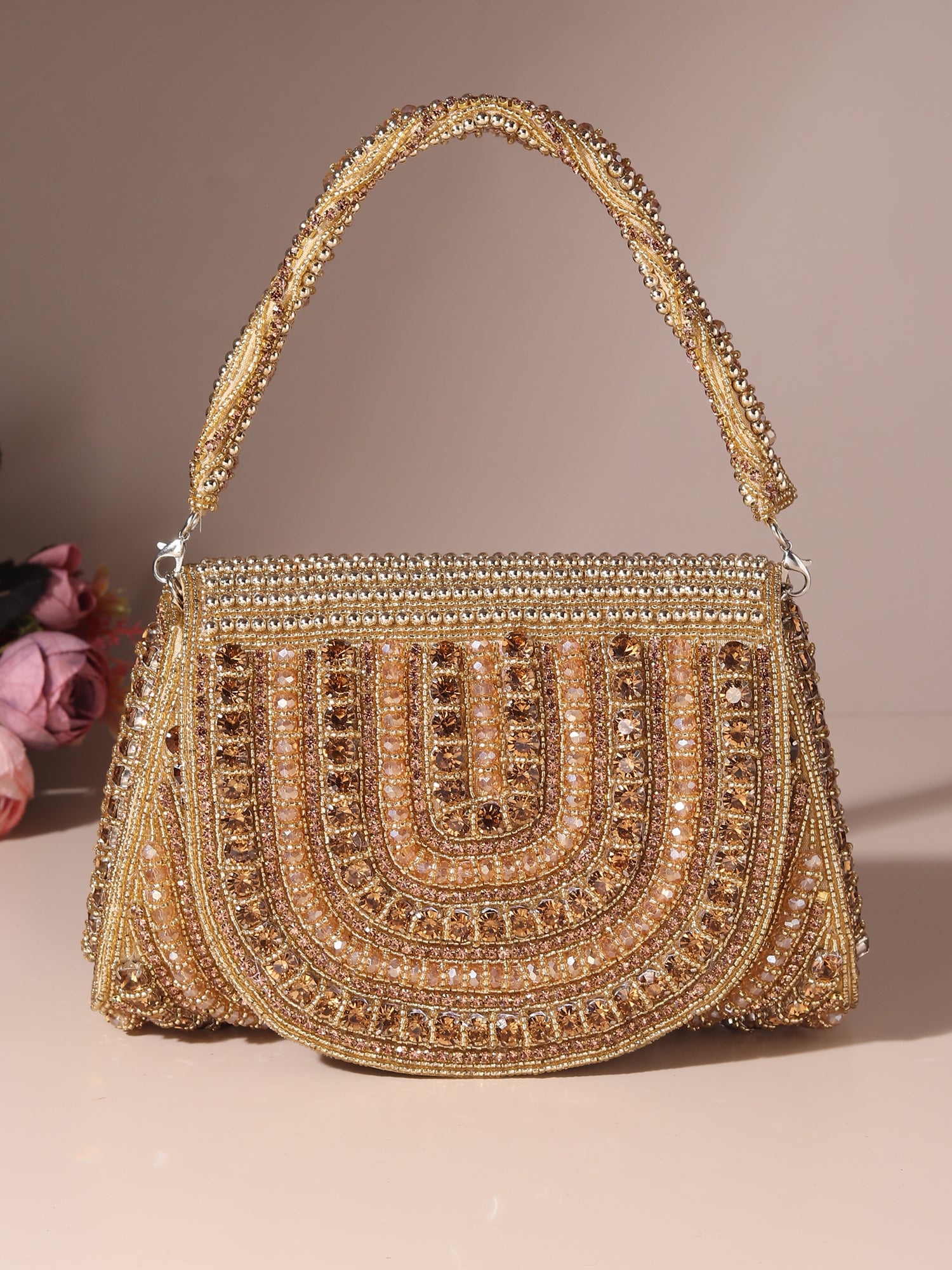 Zarqash Golden Flap Bag