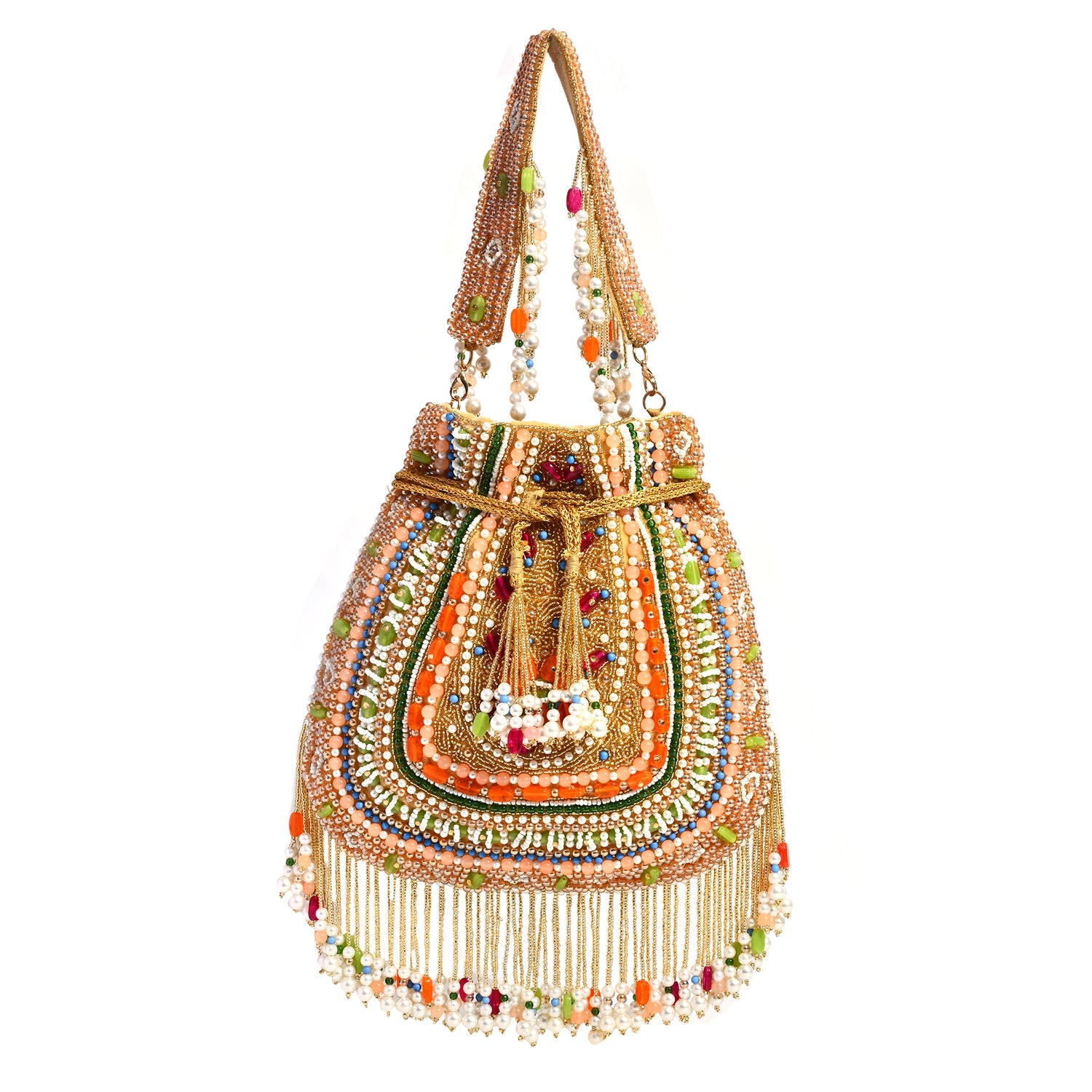 Zahra Golden  Velvet Potli Bag