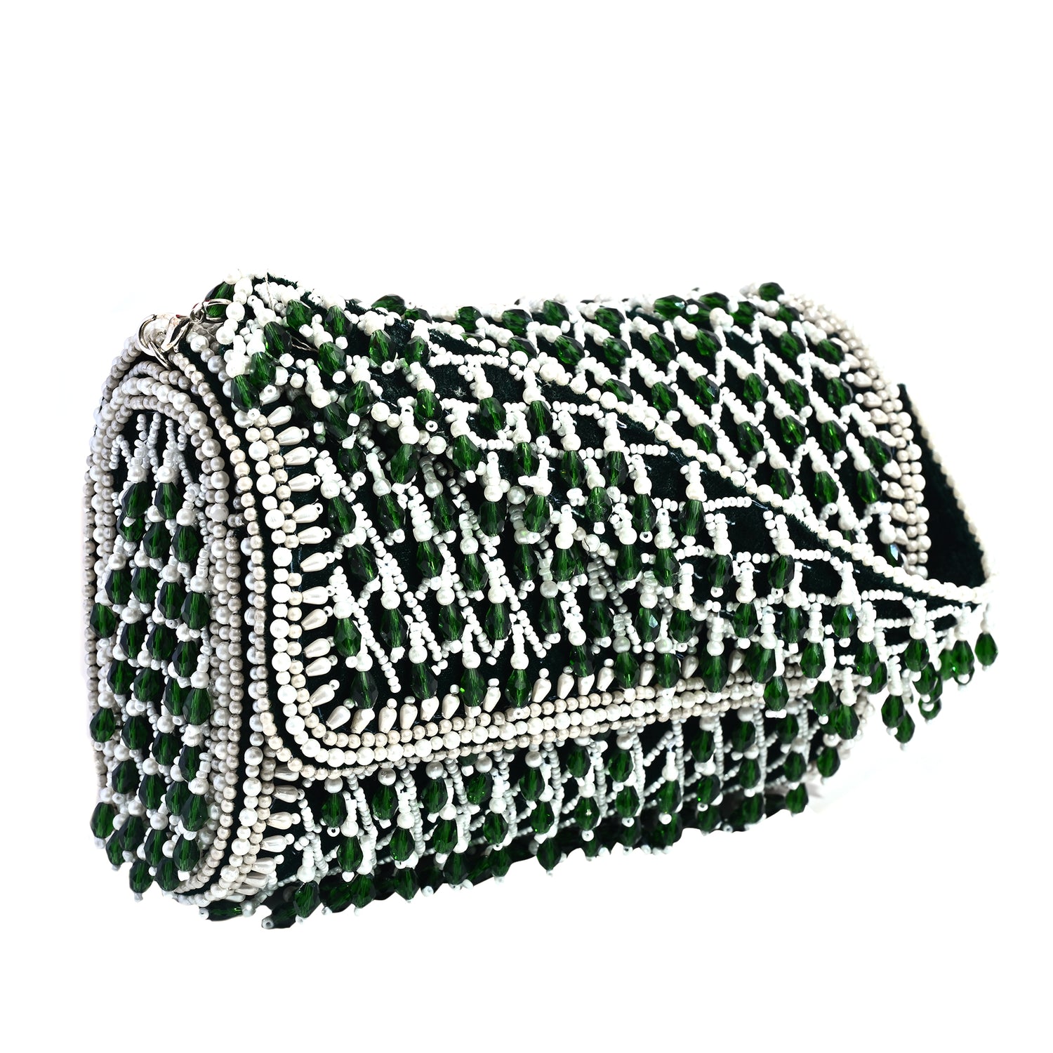Panna Green Velvet Flap Bag