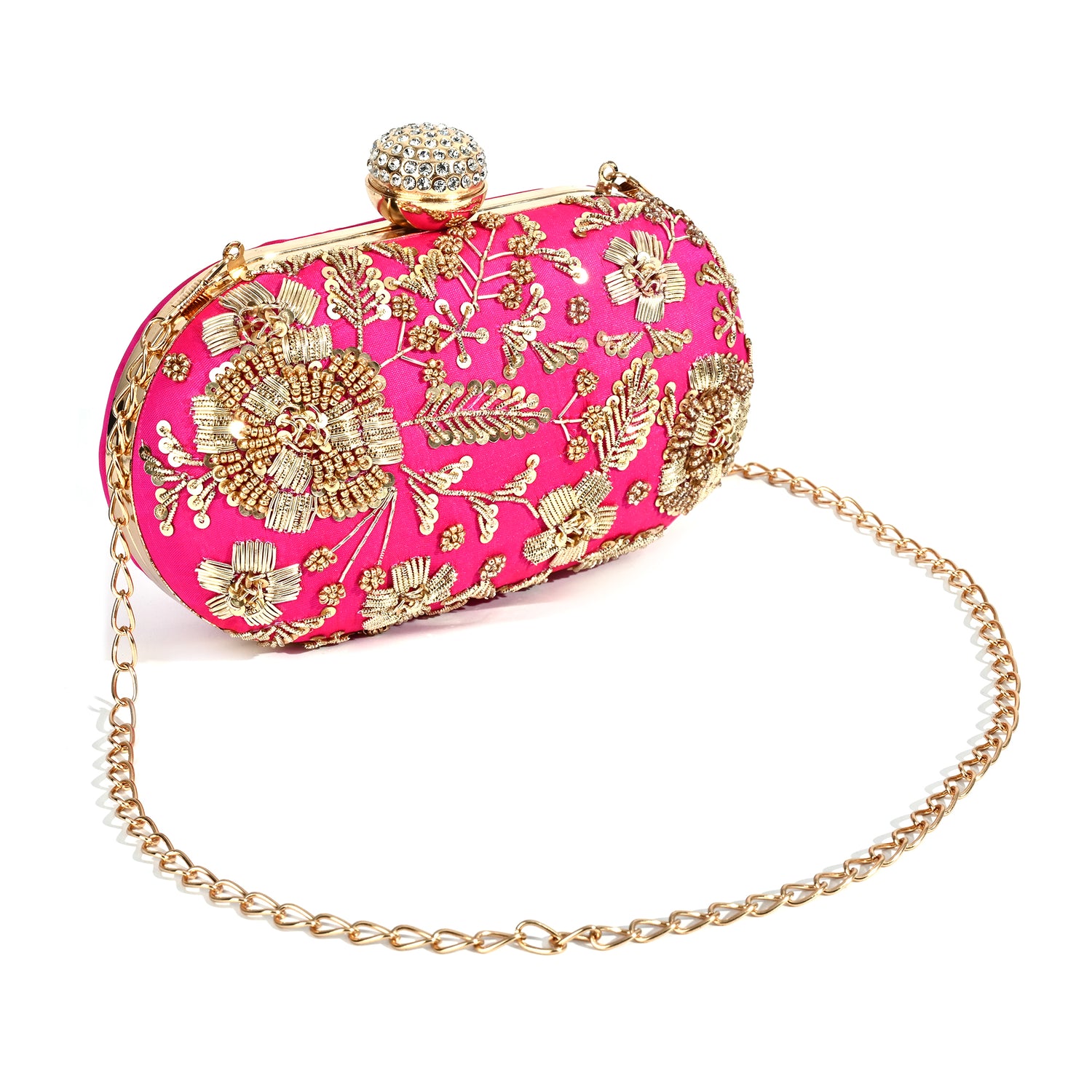Pink Adaa  Oval Clutch
