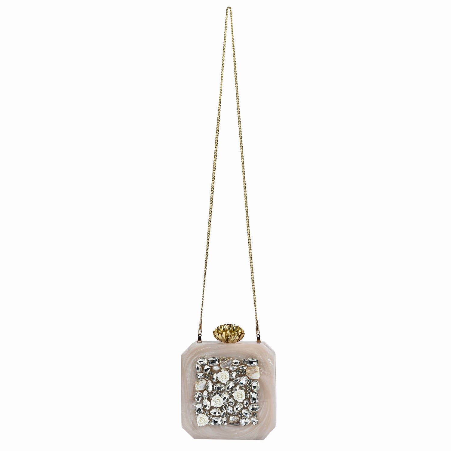 LUNA WHITE RESIN CLUTCH