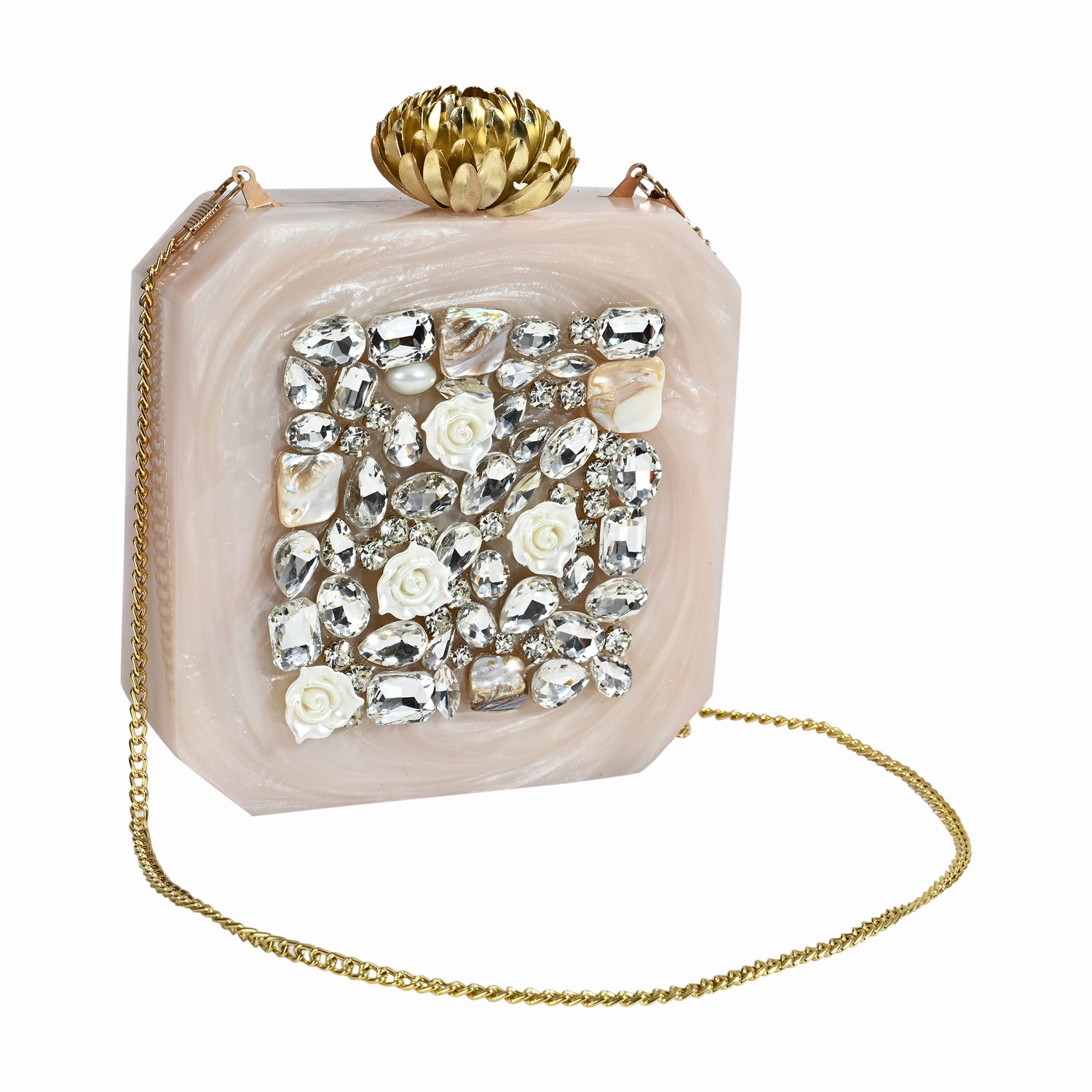 LUNA WHITE RESIN CLUTCH