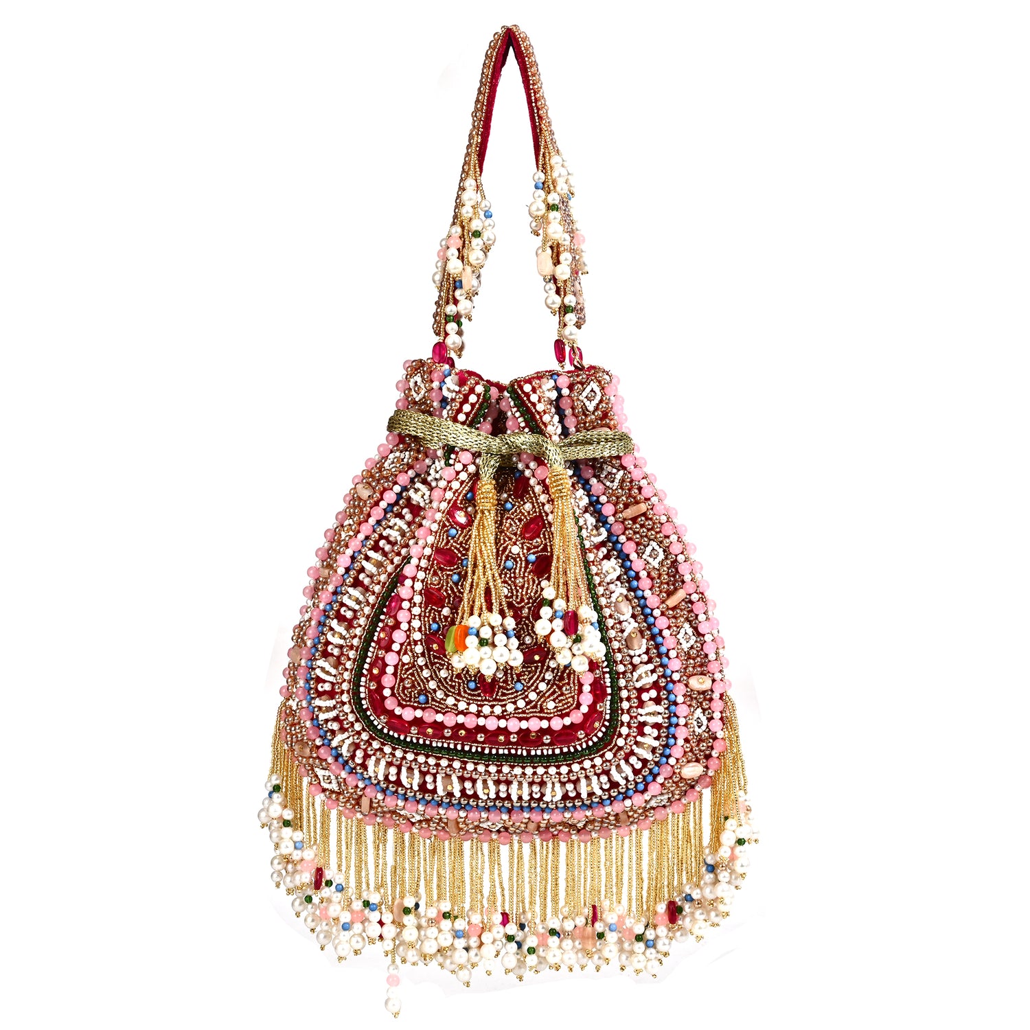 Zahra  Magenta Velvet Potli Bag