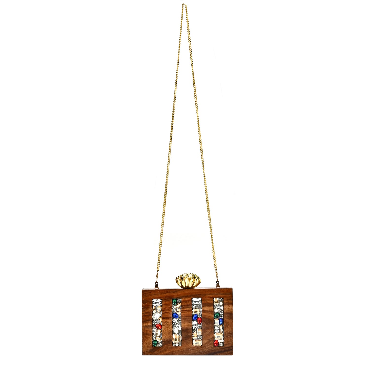 Elina wooden clutch