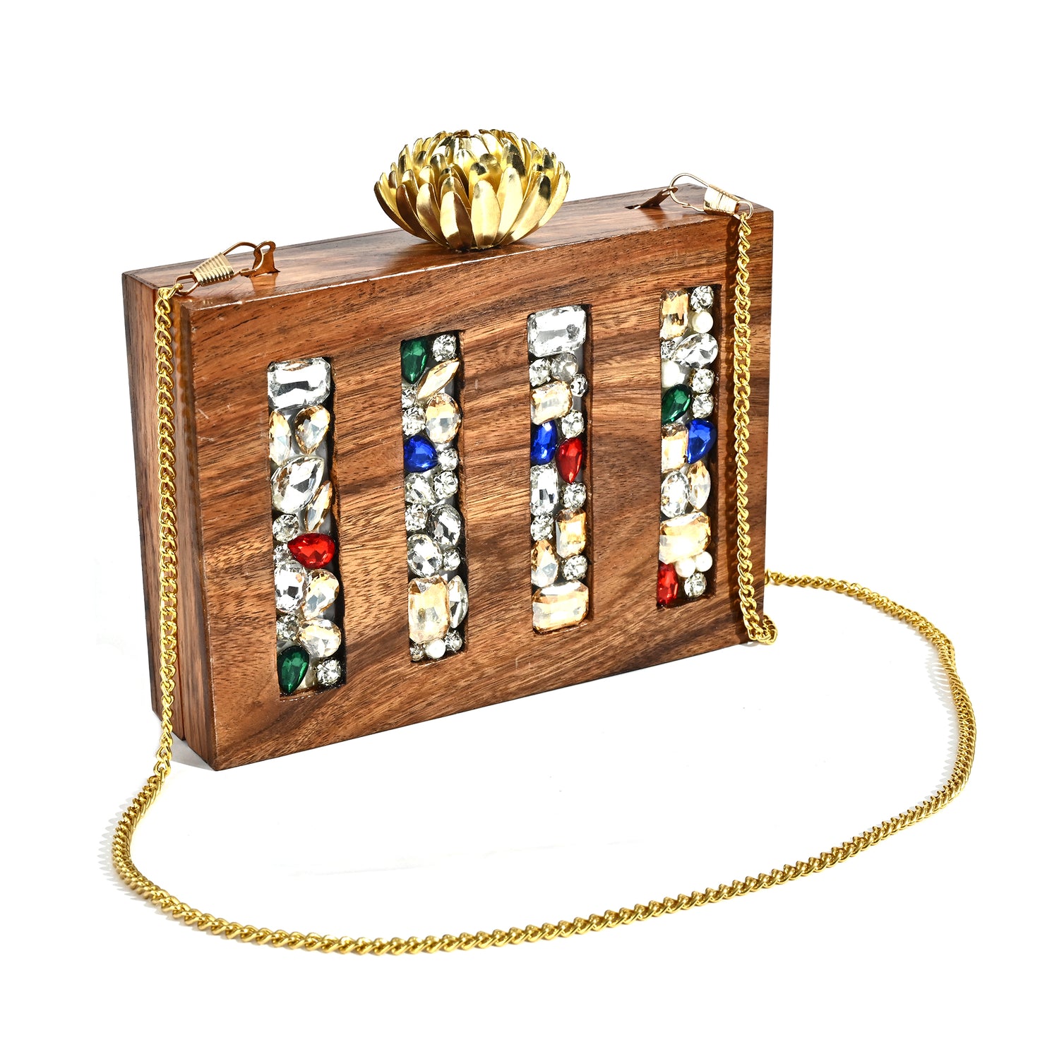 Elina wooden clutch