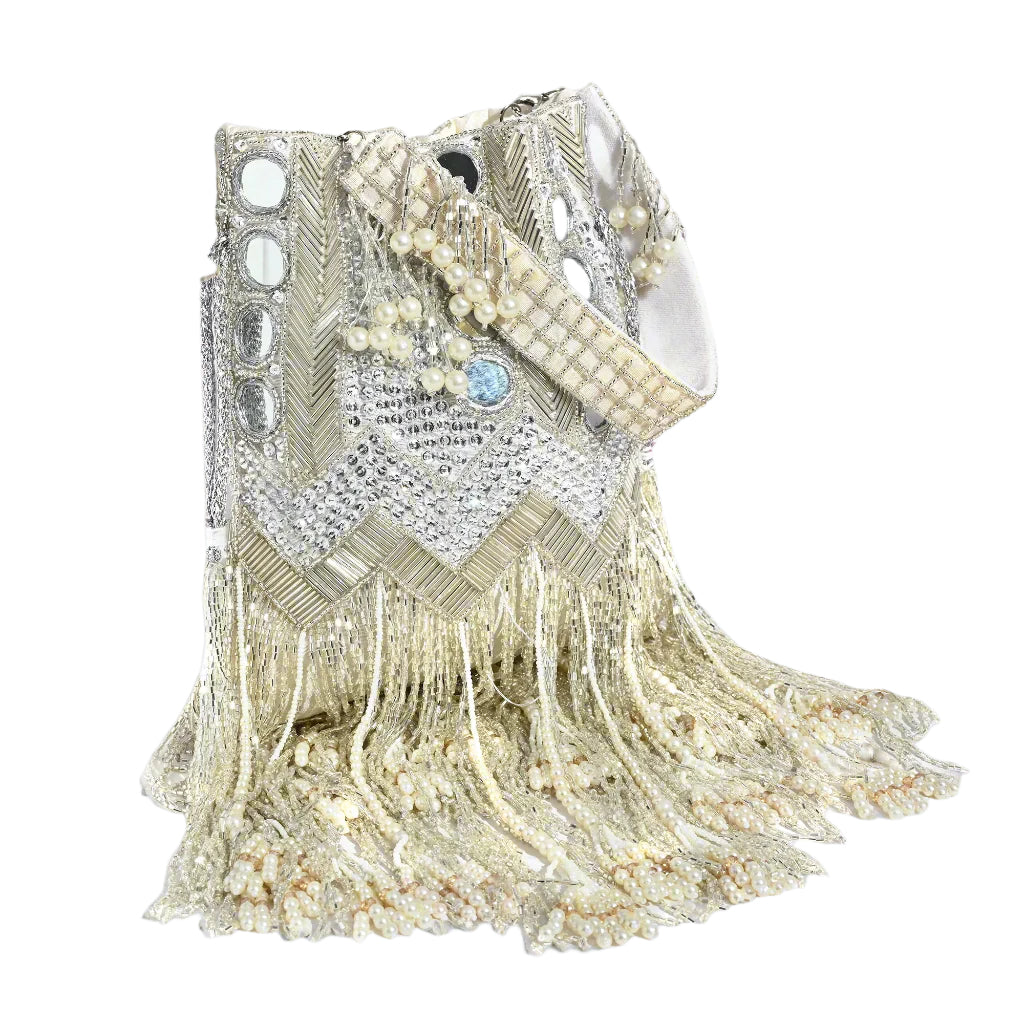 Sitara white potli bag