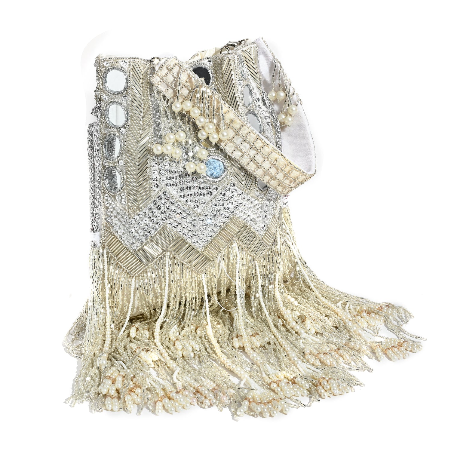 Sitara white potli bag