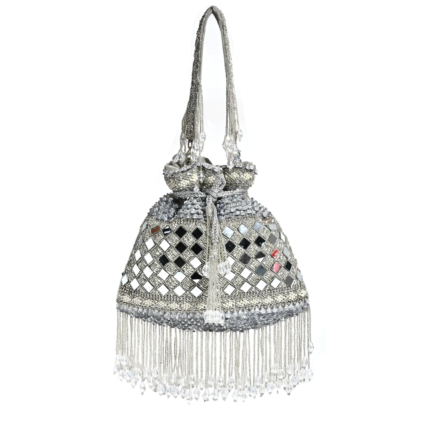 Aaliya silver mirror potli