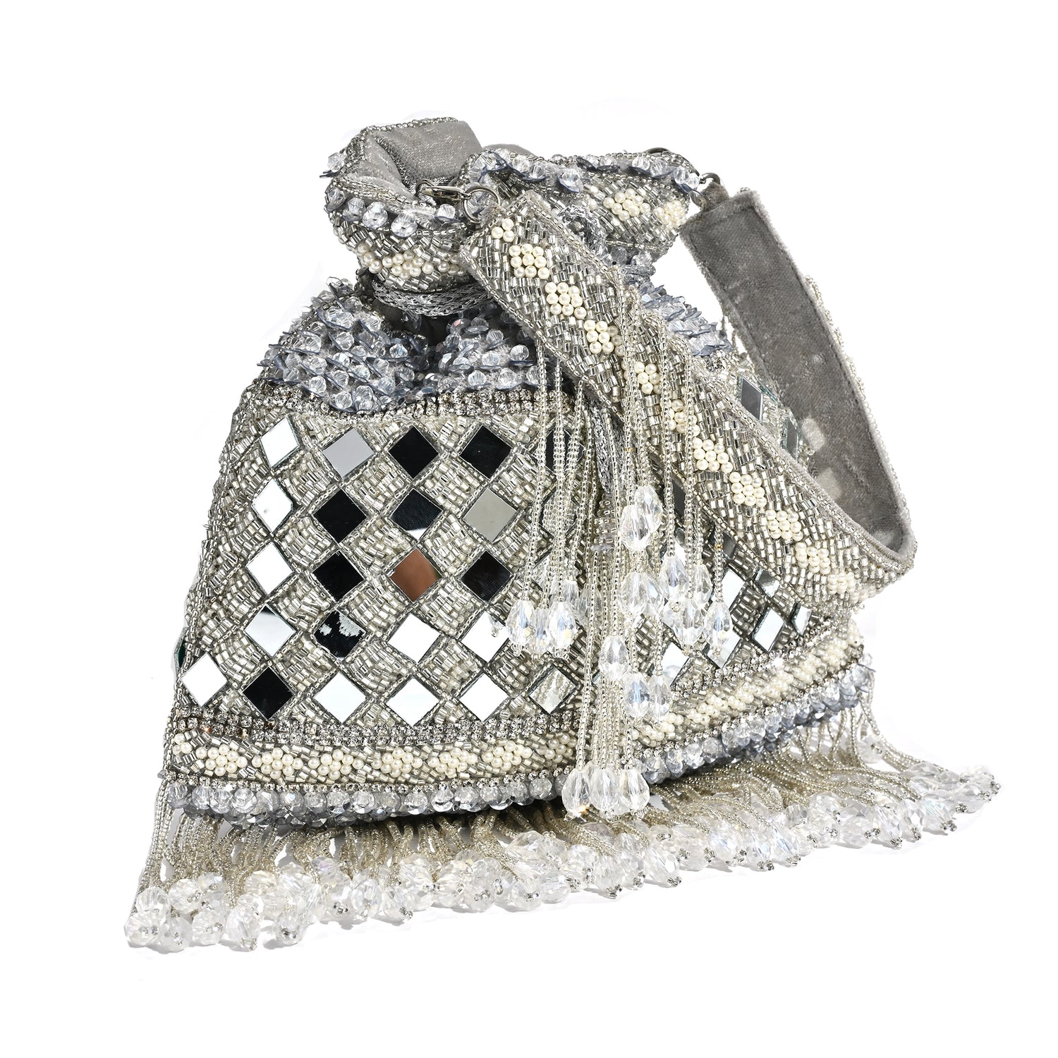 Aaliya silver mirror potli