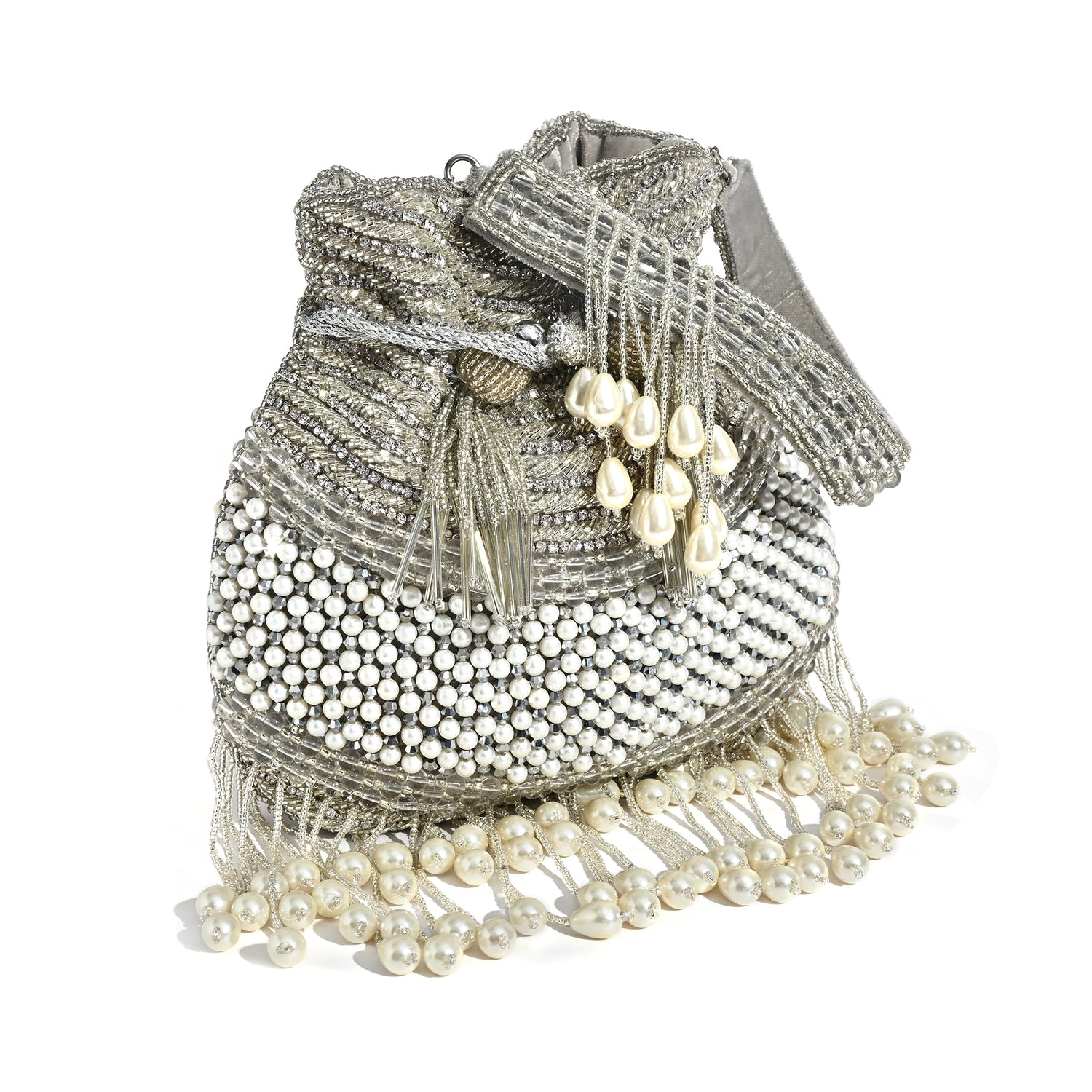 Ranya Silver Cutdana potli Bag