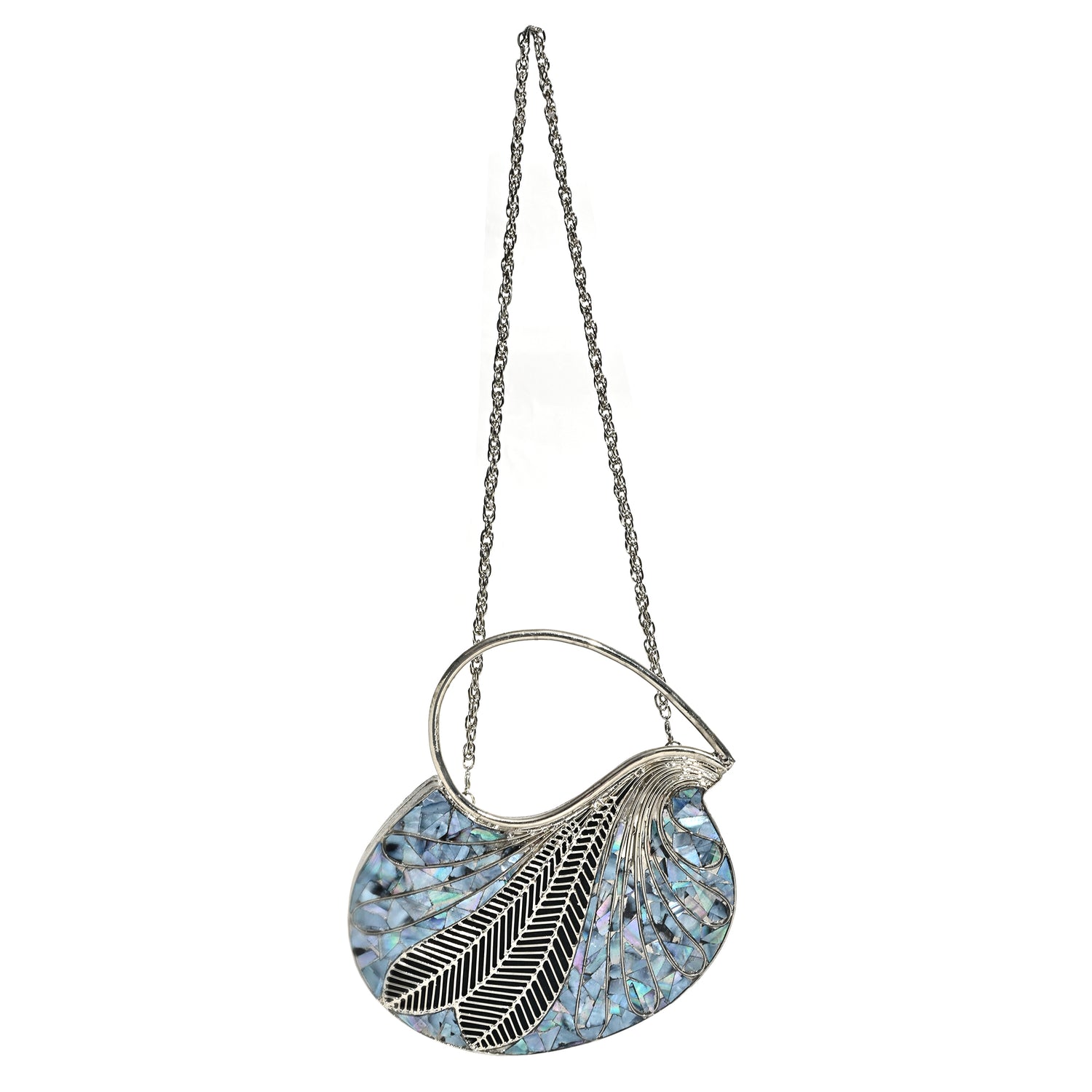 Taru  Silver Mother of pearl clutch