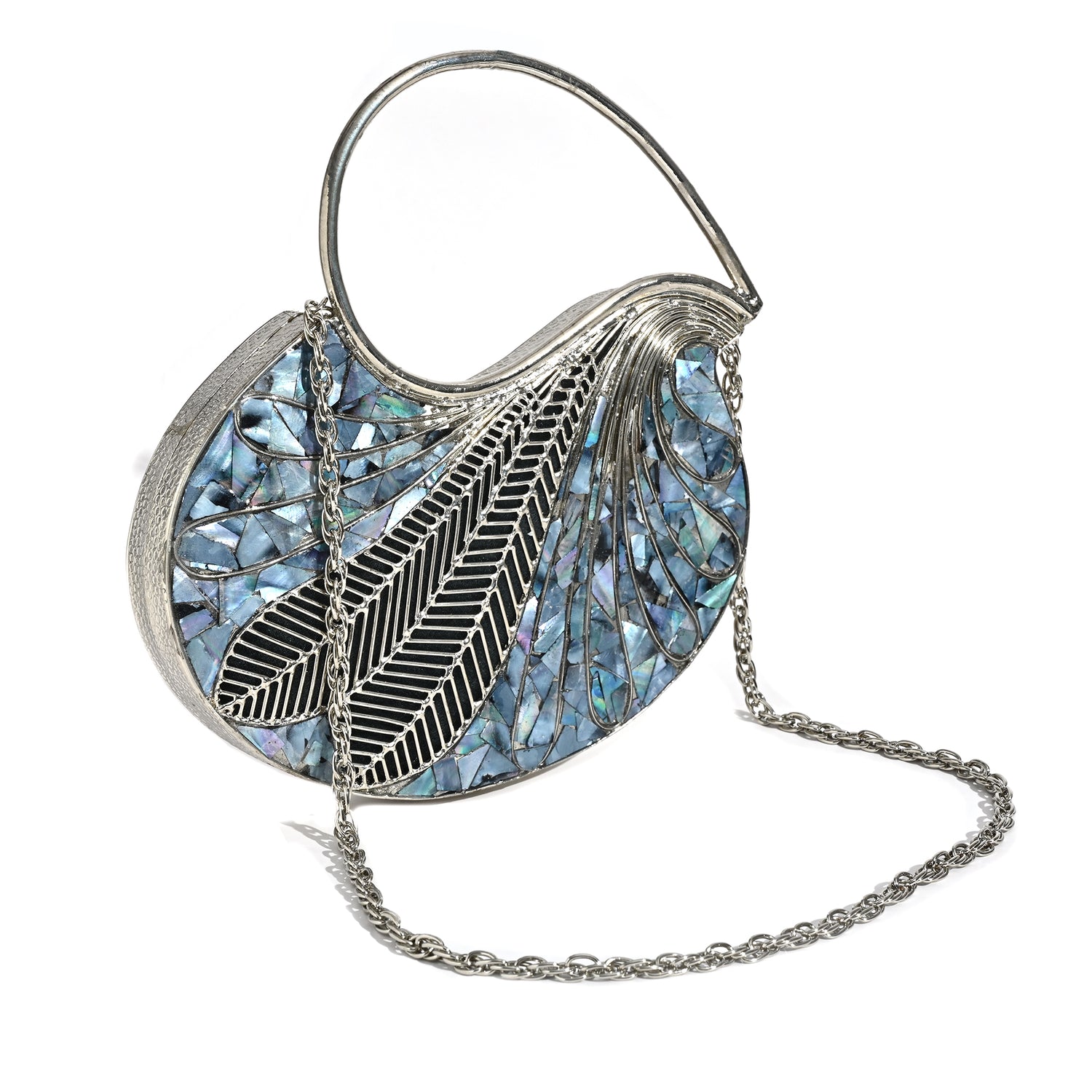 Taru  Silver Mother of pearl clutch