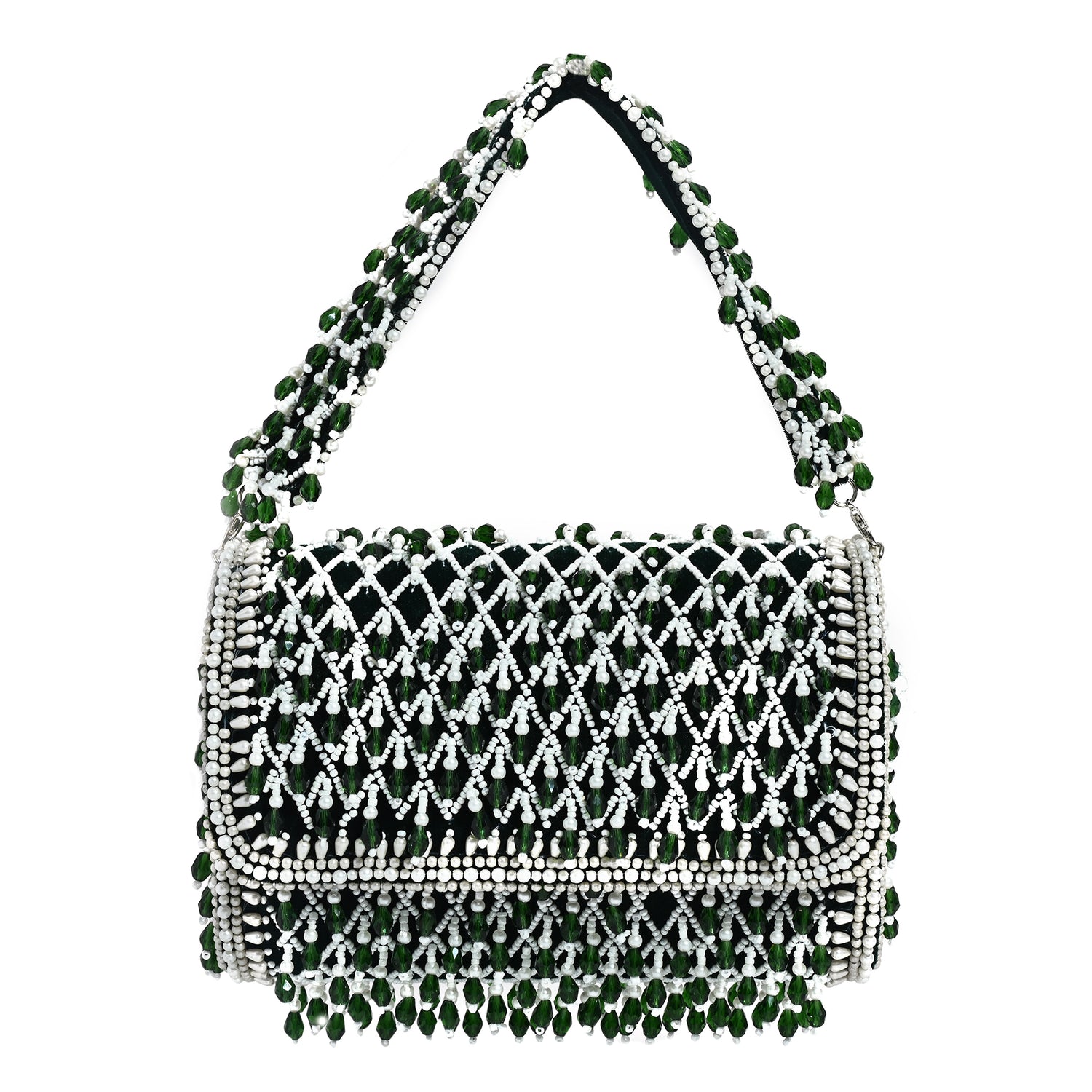 Panna Green Velvet Flap Bag