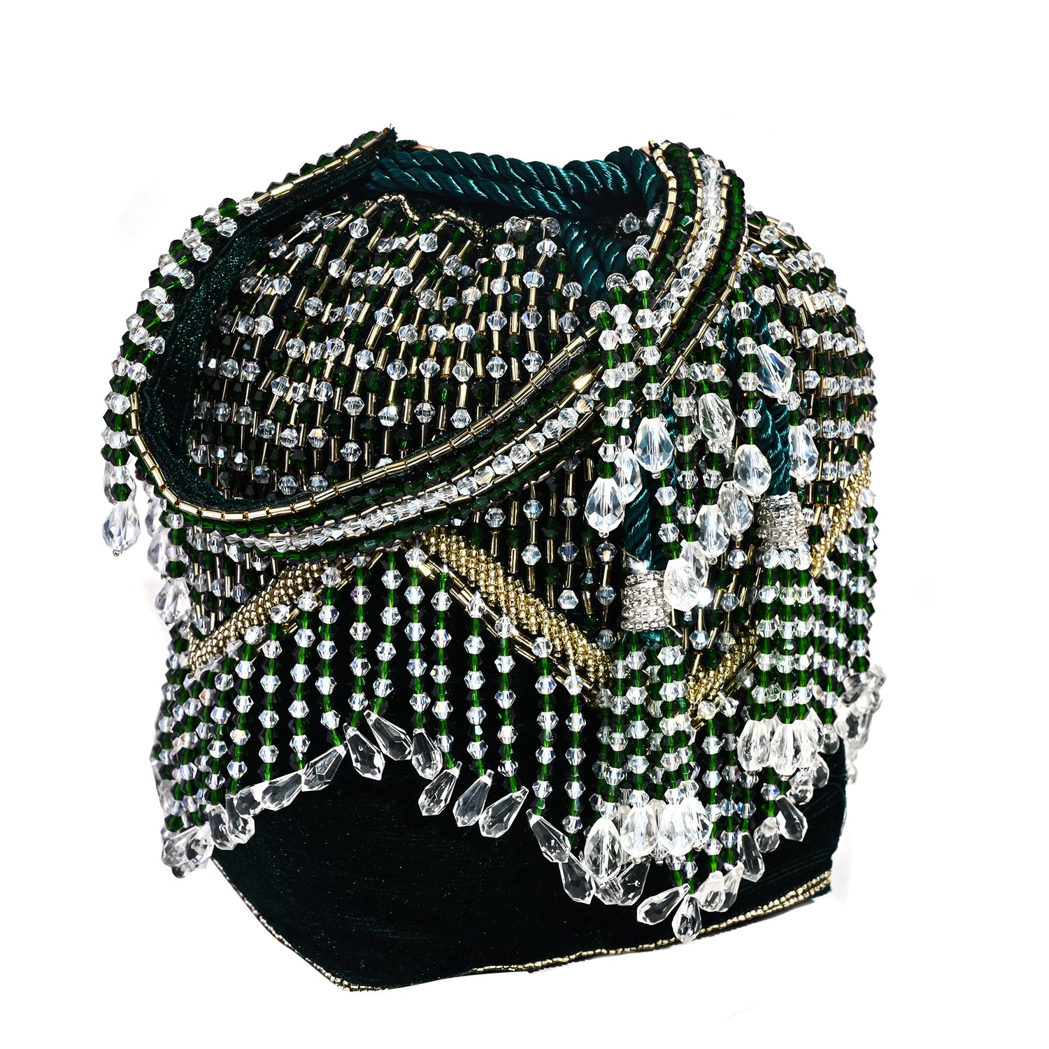 Zarreen Green Velvet Bucket Potli Bag