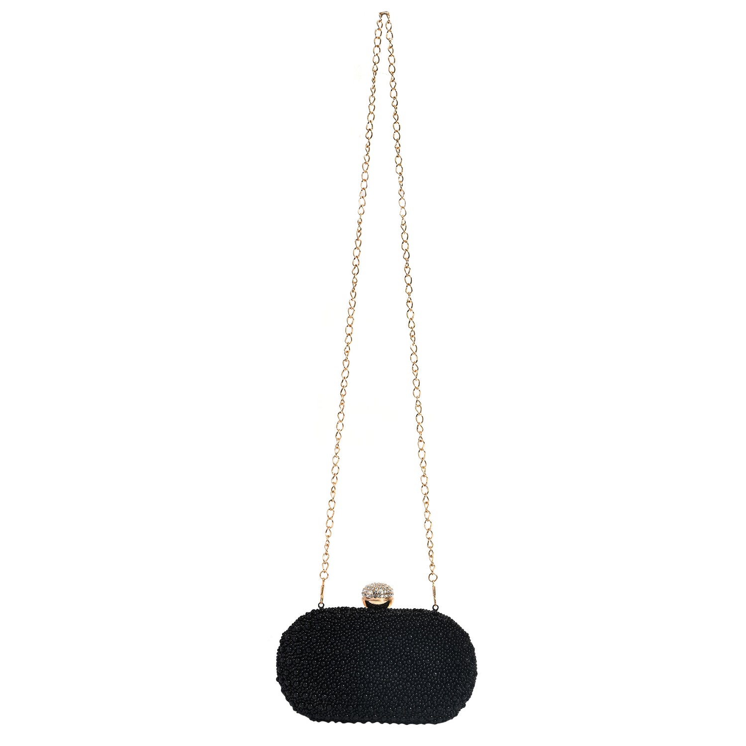 Lulu black oval clutch
