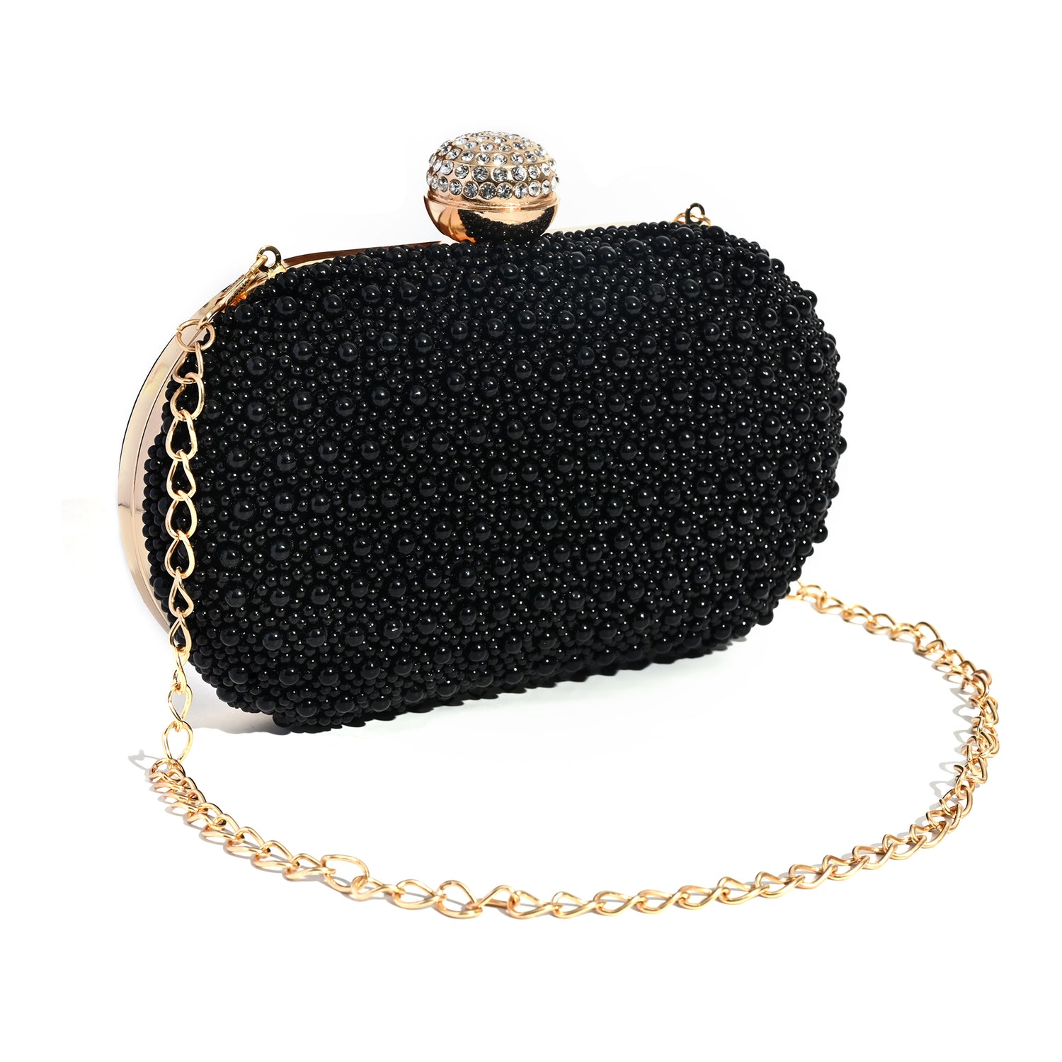 Lulu black oval clutch