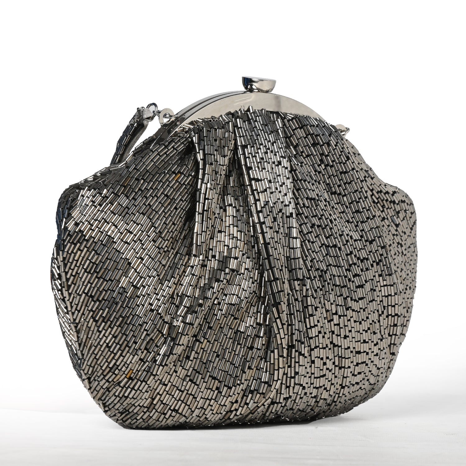 ZEENAT SILVER NALKI BATUA BAG