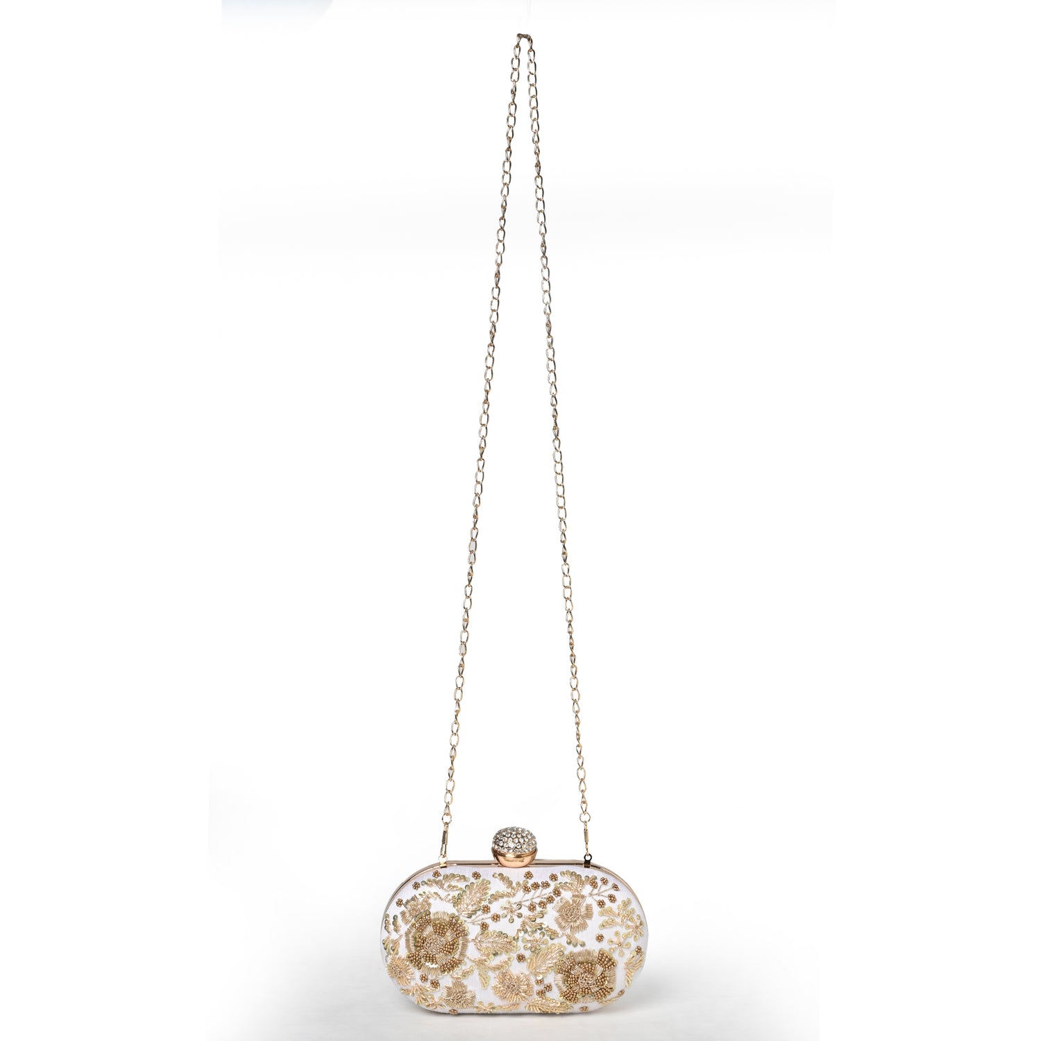 White Adda Oval Clutch