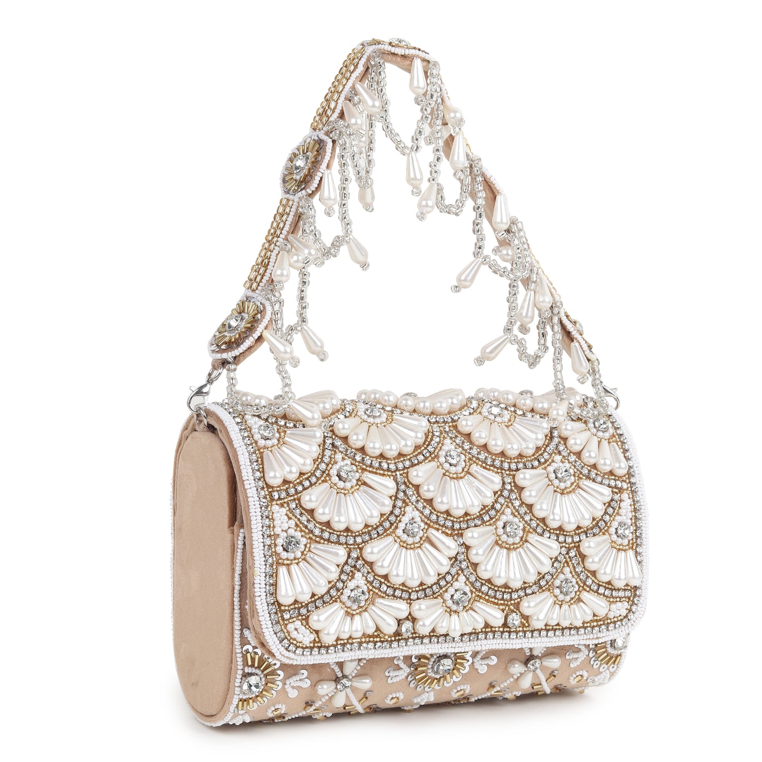 Noorani Beige Flap Bag