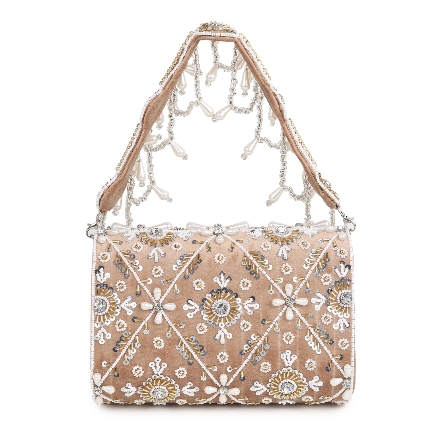 Noorani Beige Flap Bag