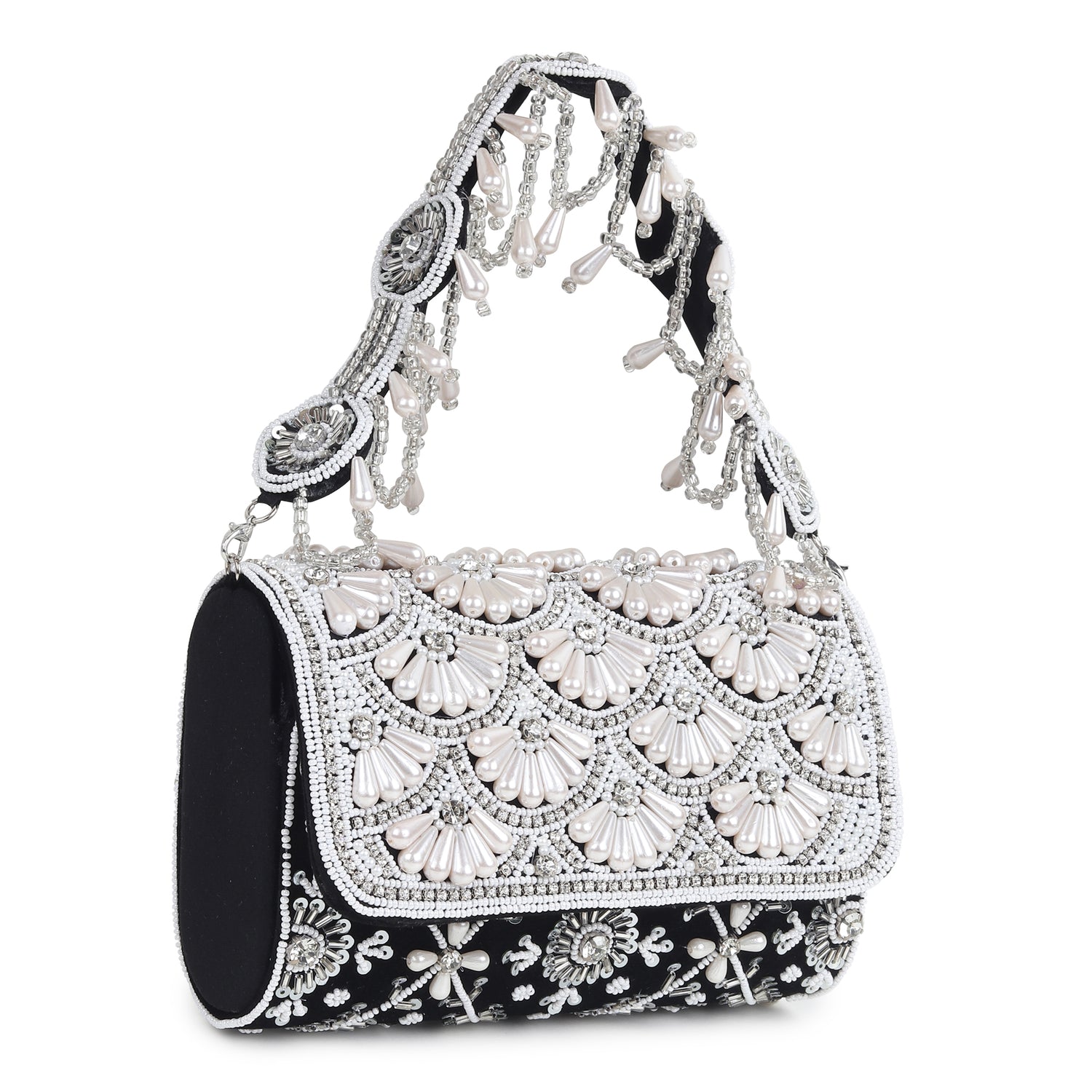 NOORANI BLACK FLAP BAG