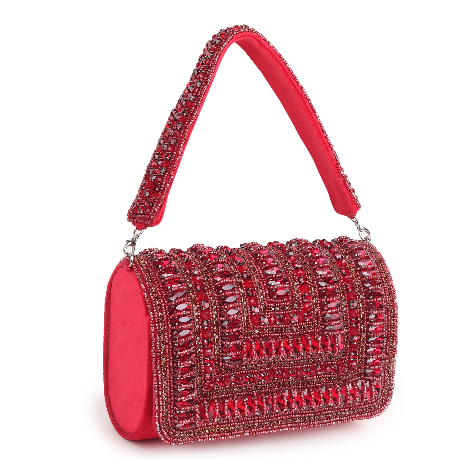 Ragini Red Studded Flap Bag