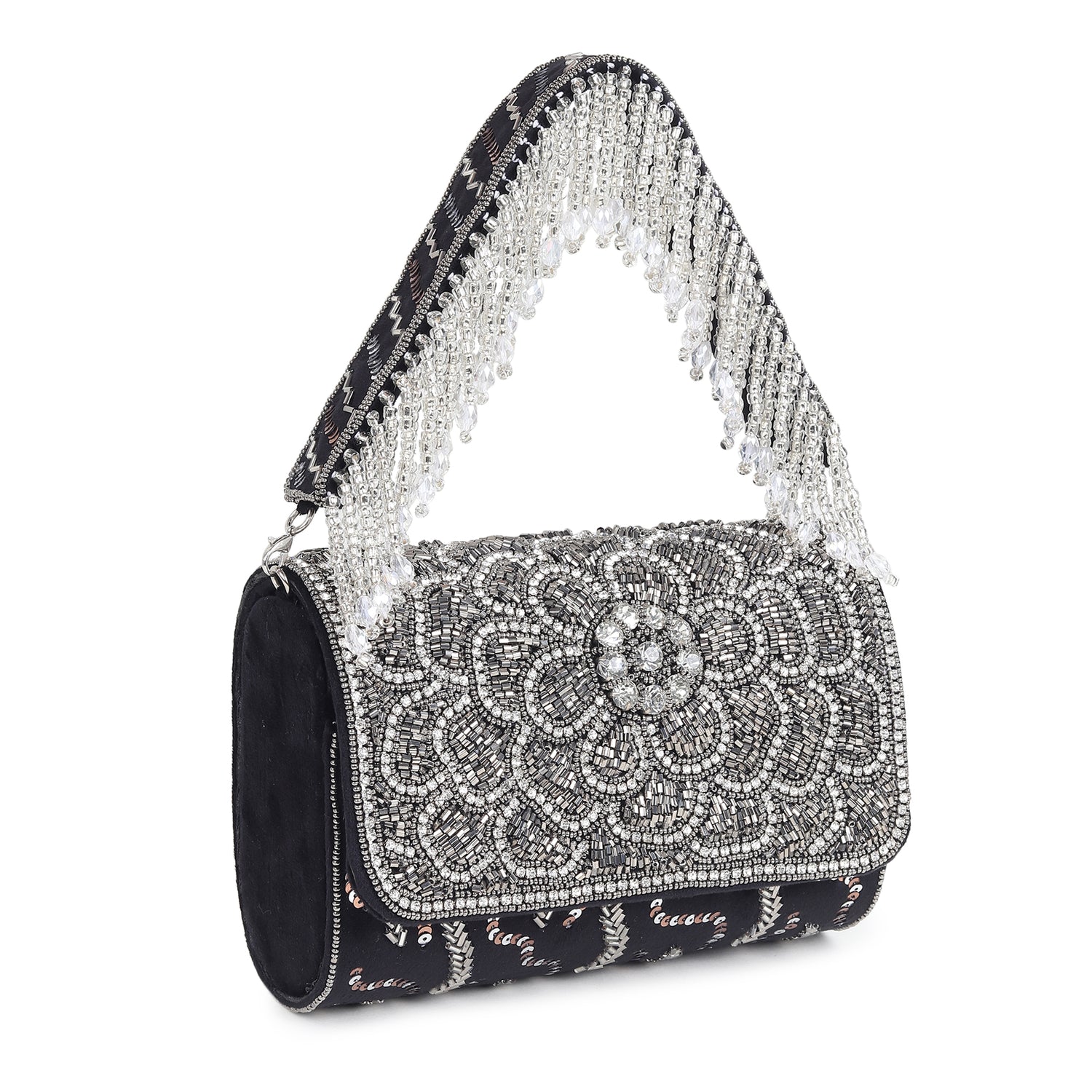 Raaz black flap bag