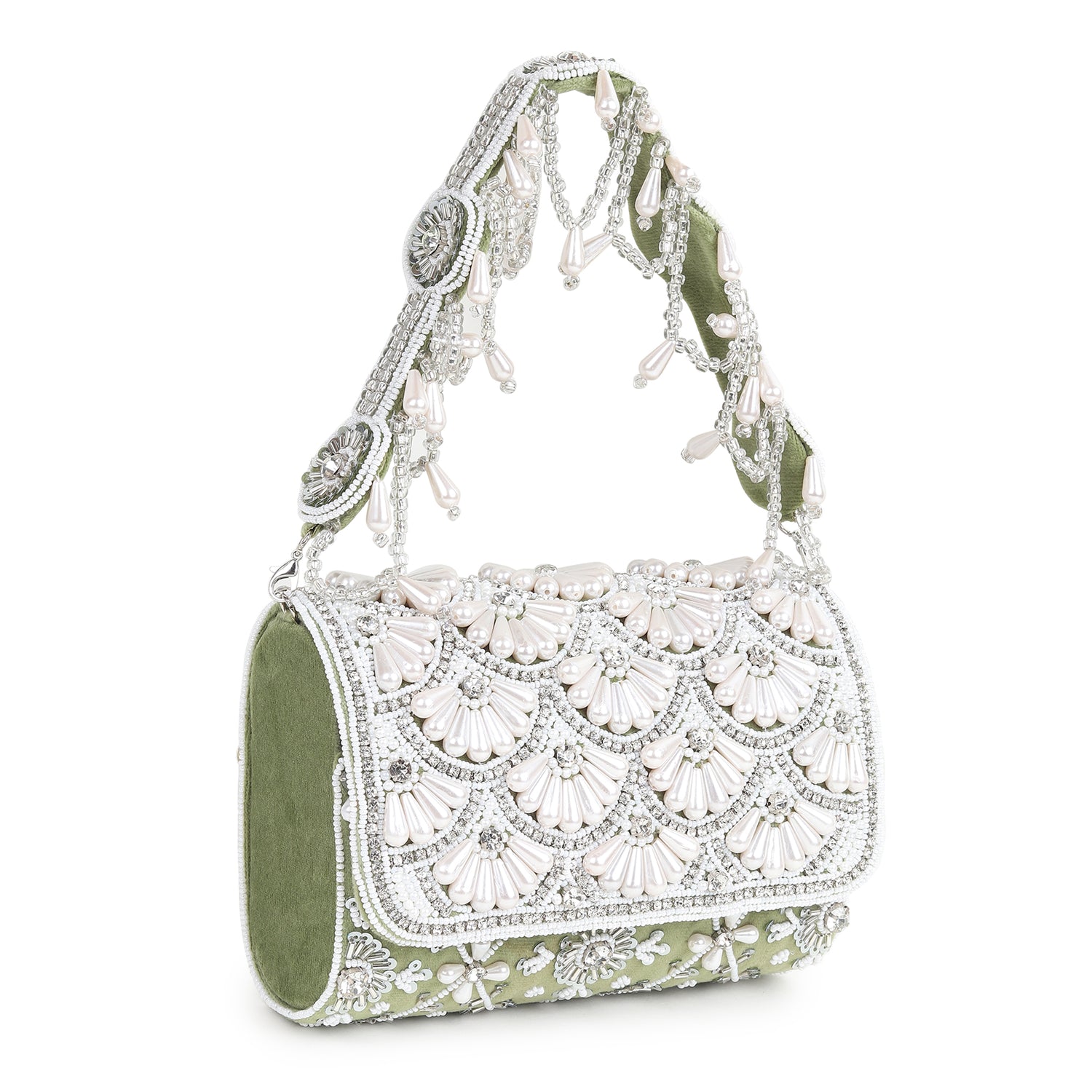 Noorani green flap bag
