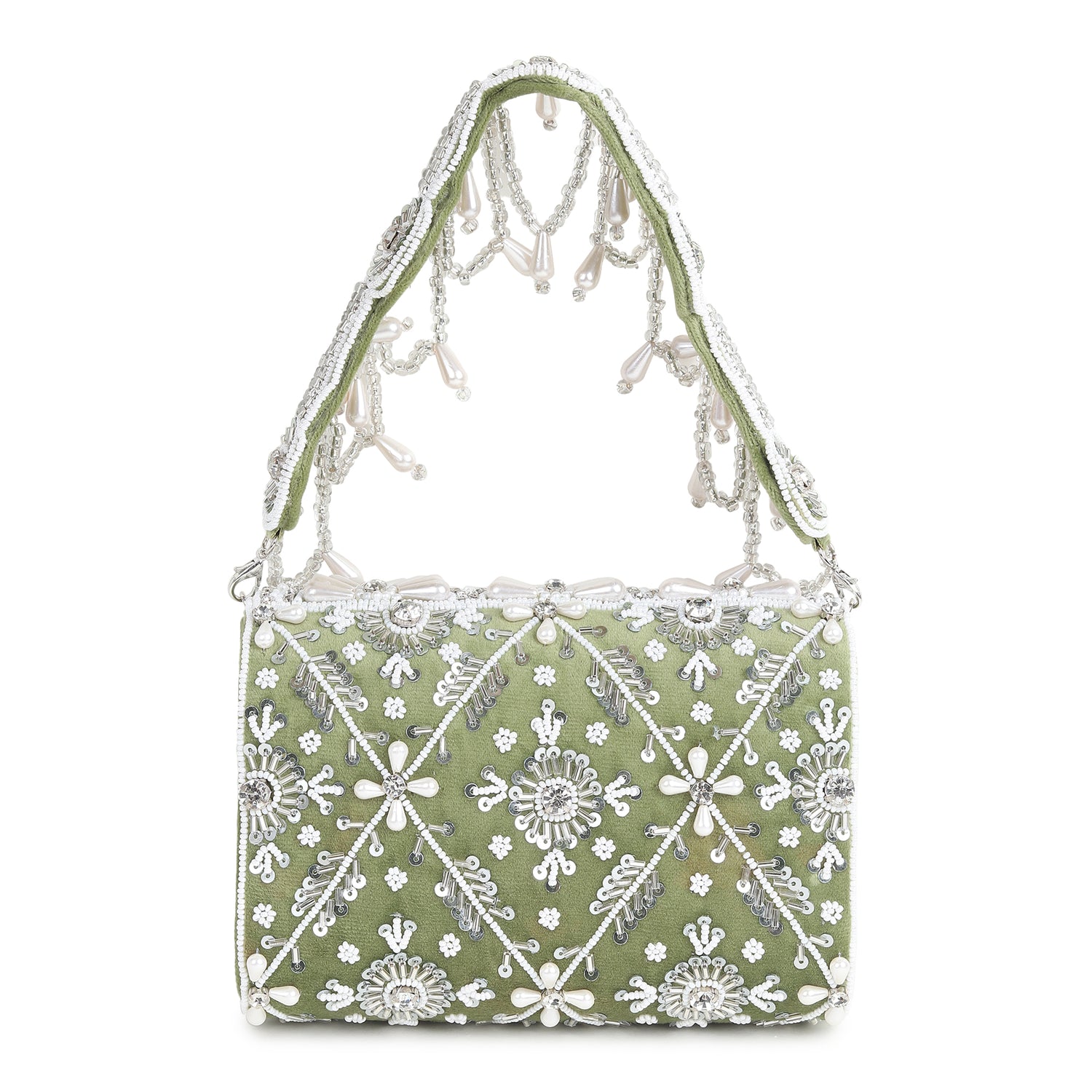 Noorani green flap bag