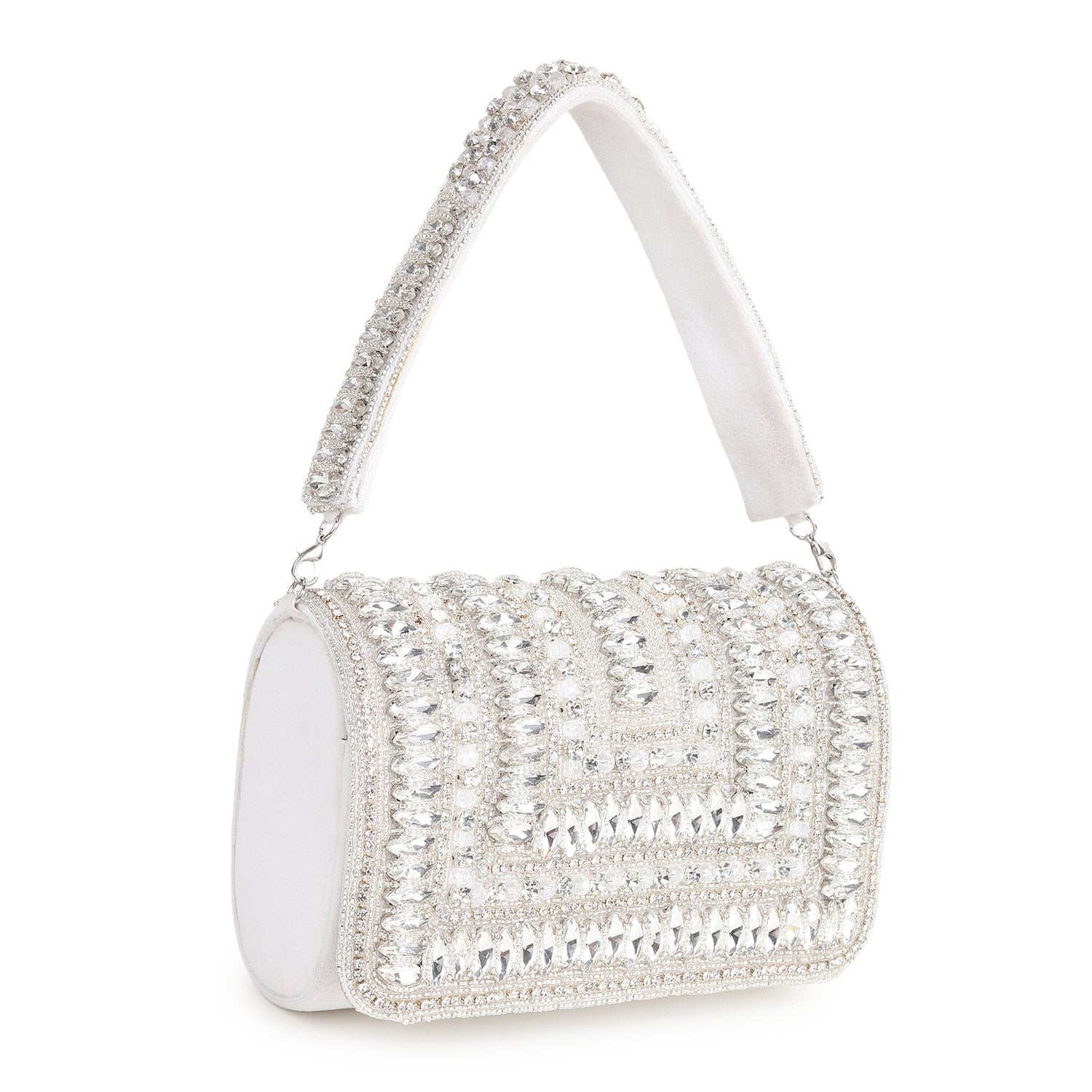 Ragini White Studded Flap Bag