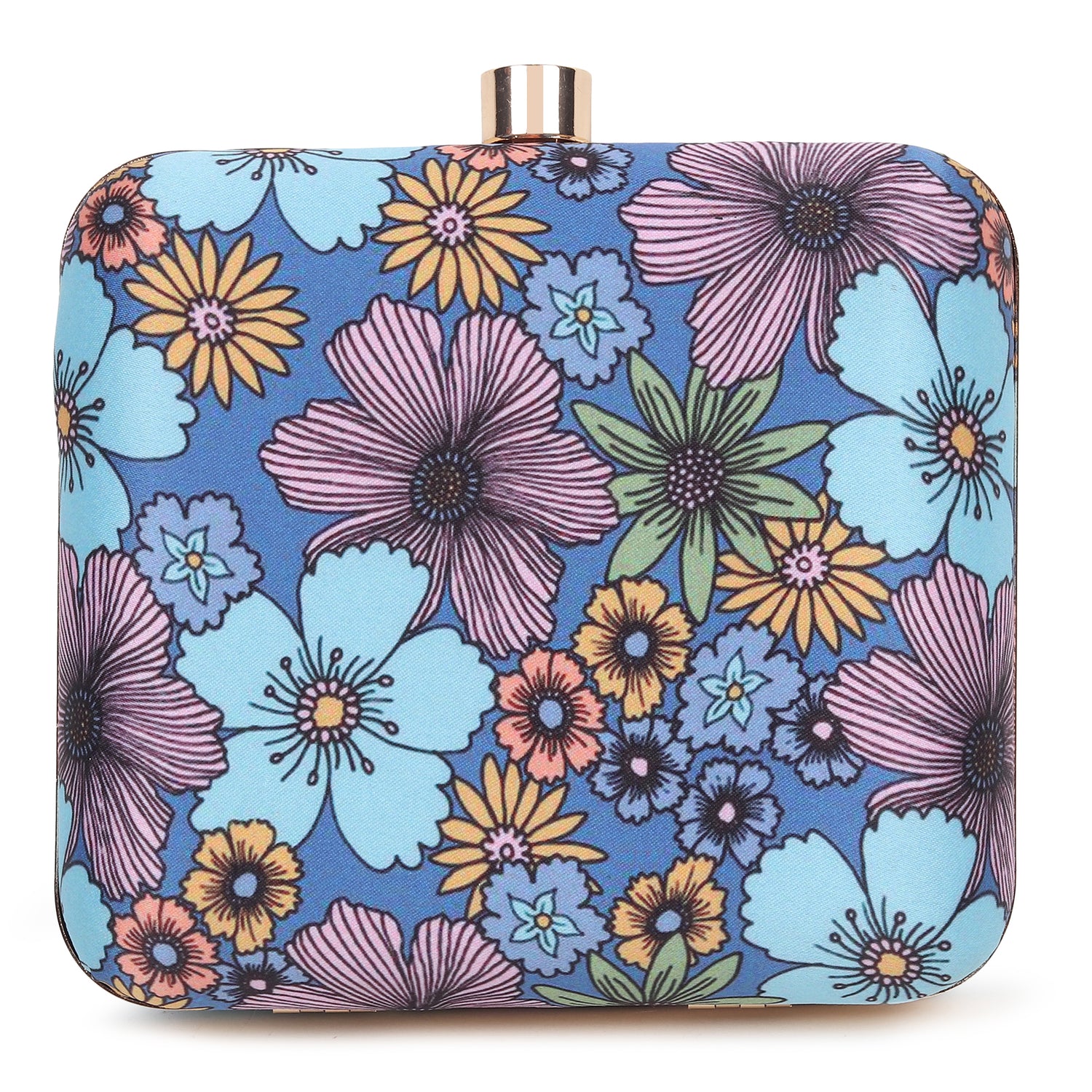Flora Blue Clutch