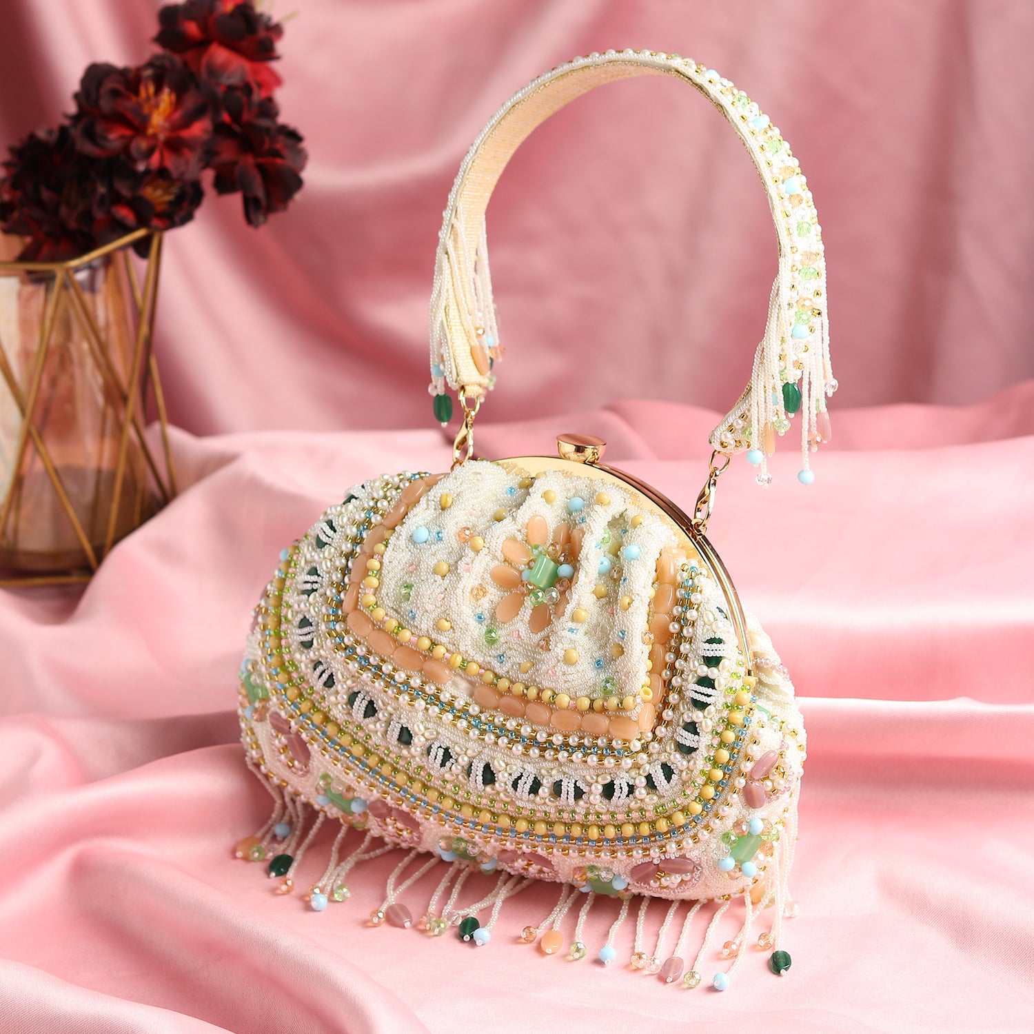 Isleen White Batua Bag