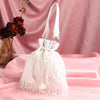 Mridula-White Cutdana Hand Embroidred Potli Bag