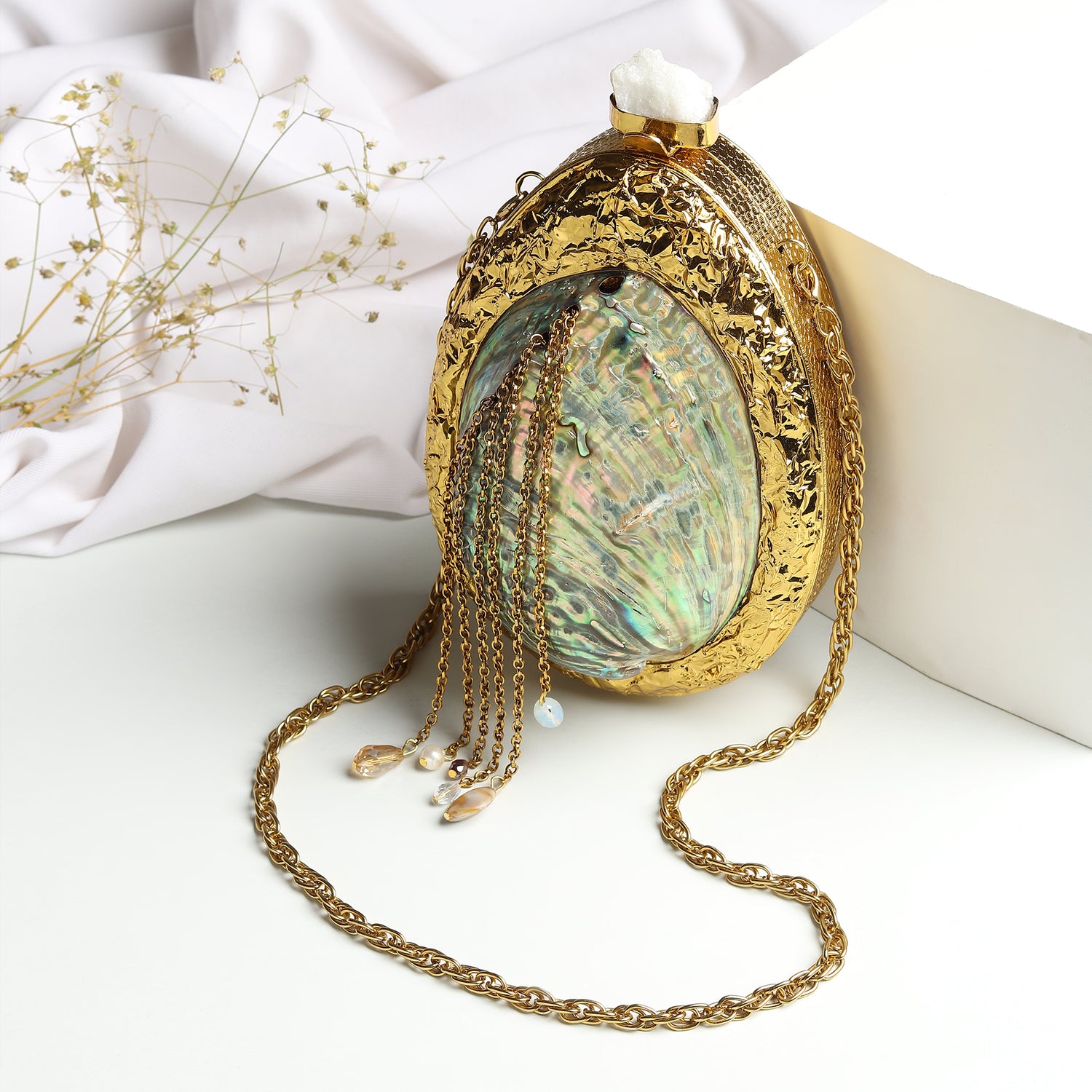 Roopika Gold Shell Bag