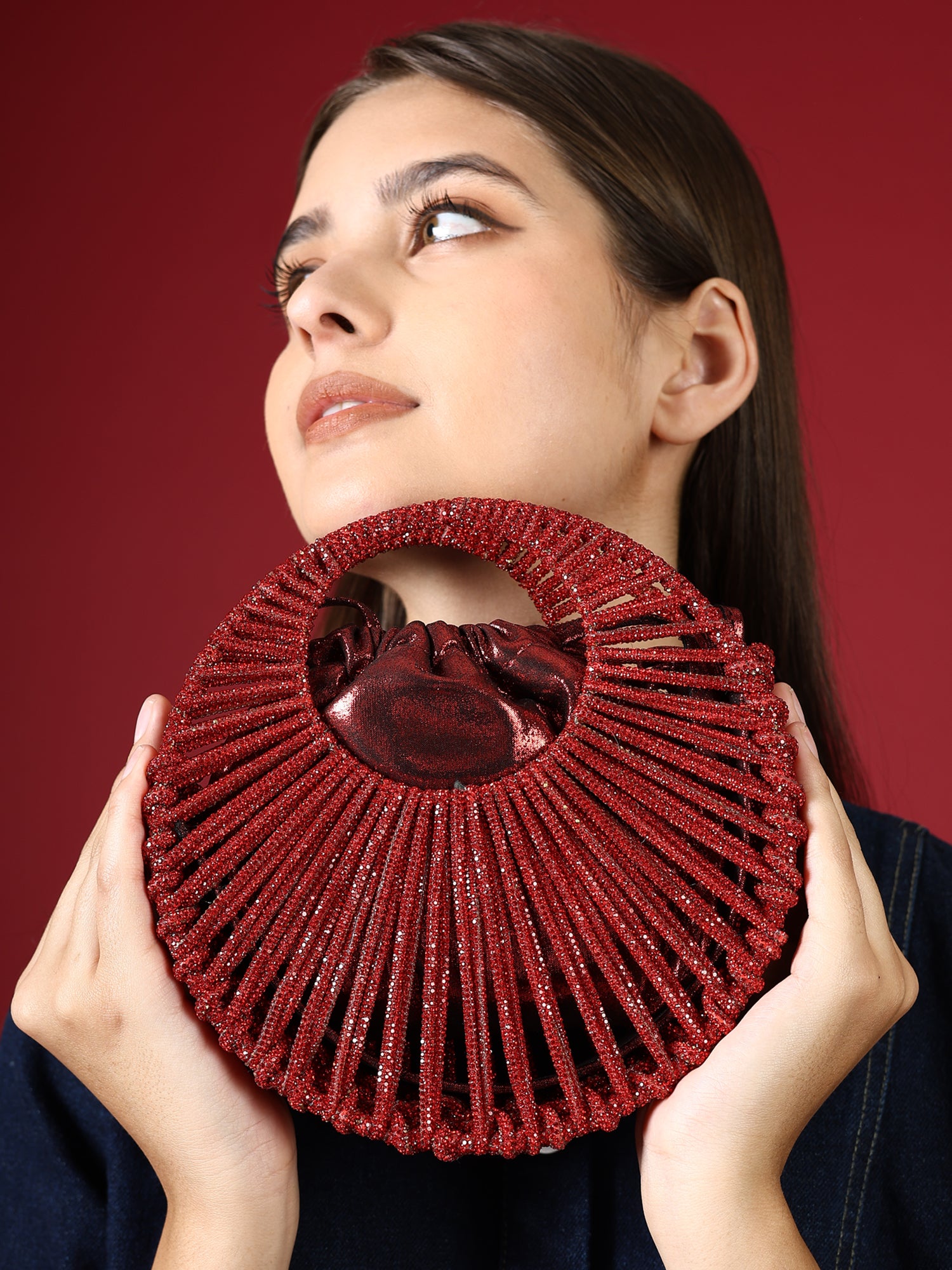 Noorafshan Red Beaded Bag