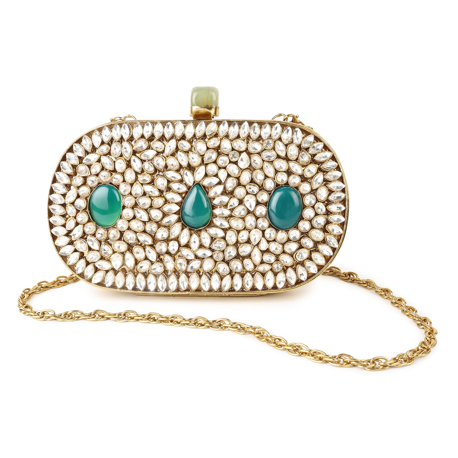 Kanak Golden Mother Of Pearl Clutch Bag