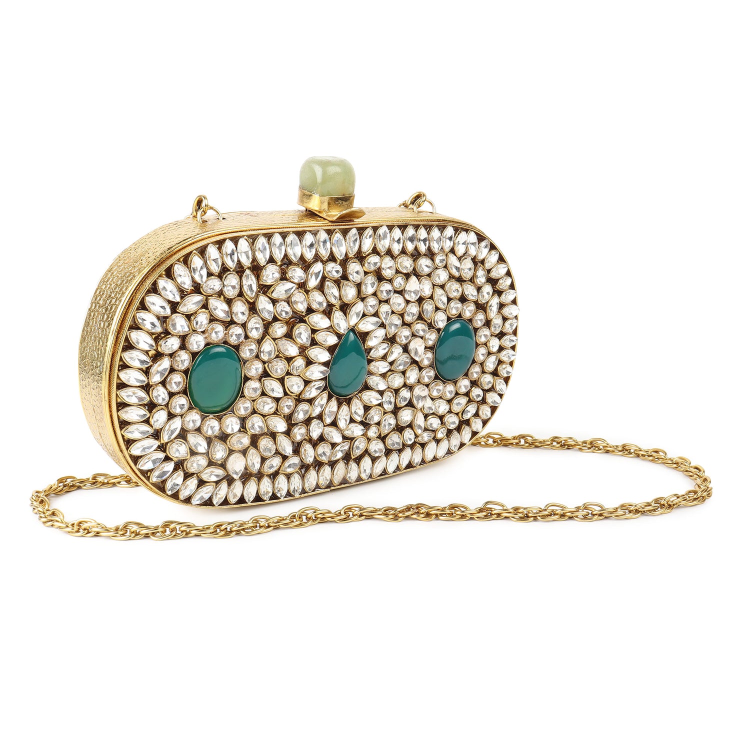 Kanak Golden Mother Of Pearl Clutch Bag